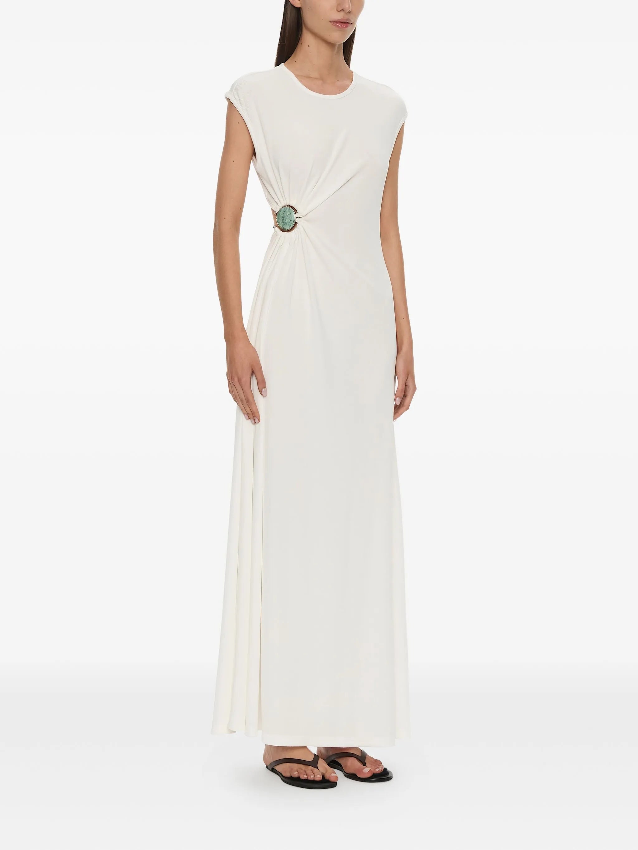 stone ruched tank maxi dress