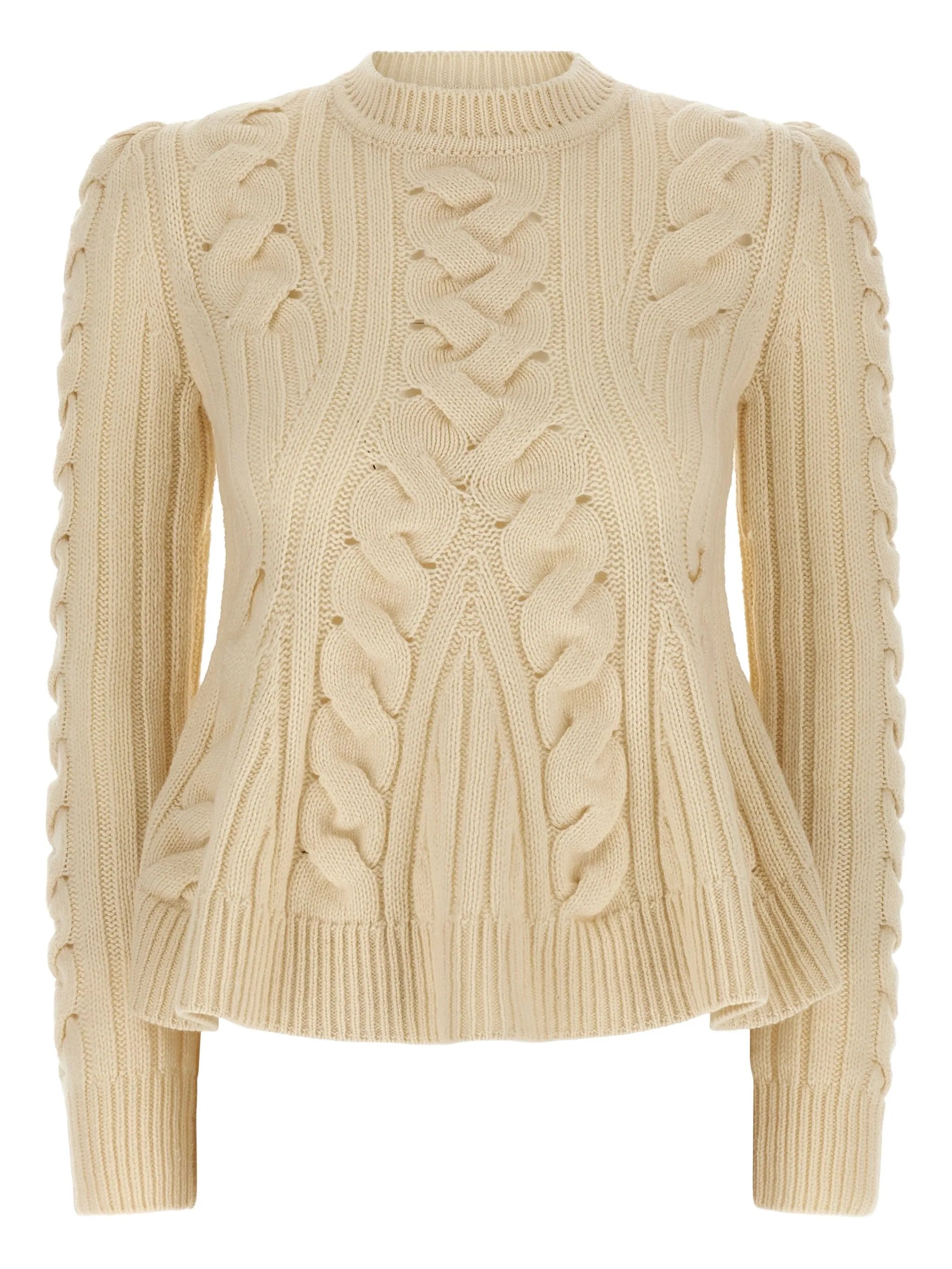 cable-knit sweater