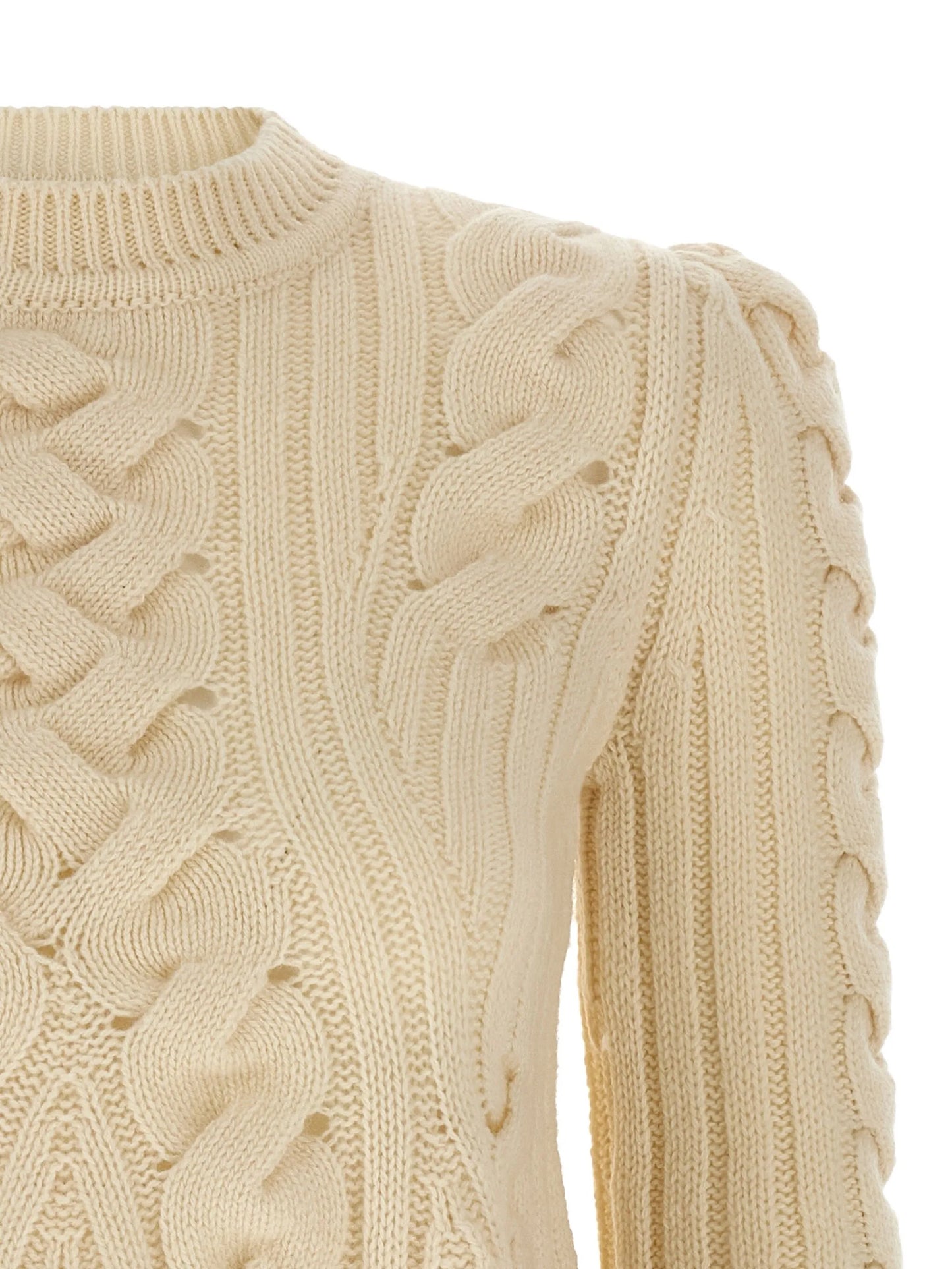 cable-knit sweater