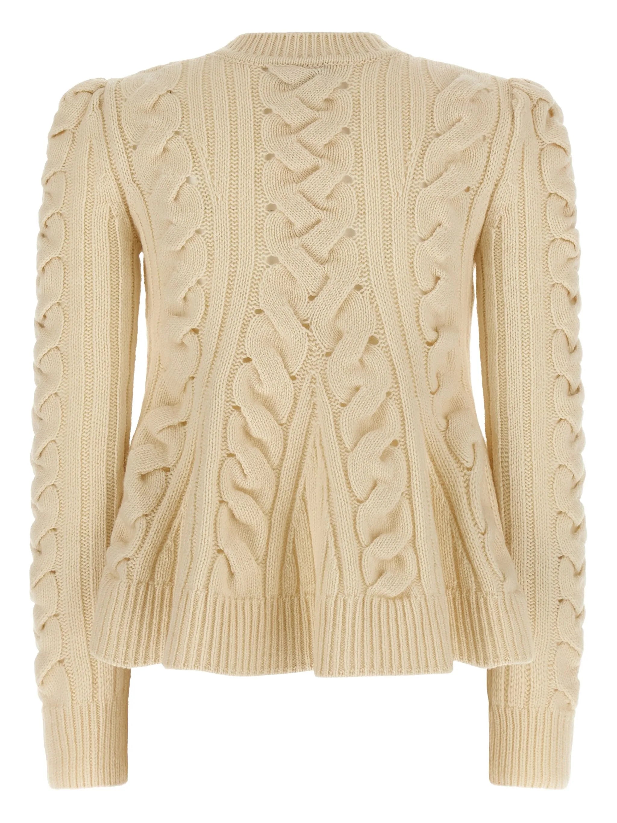 cable-knit sweater