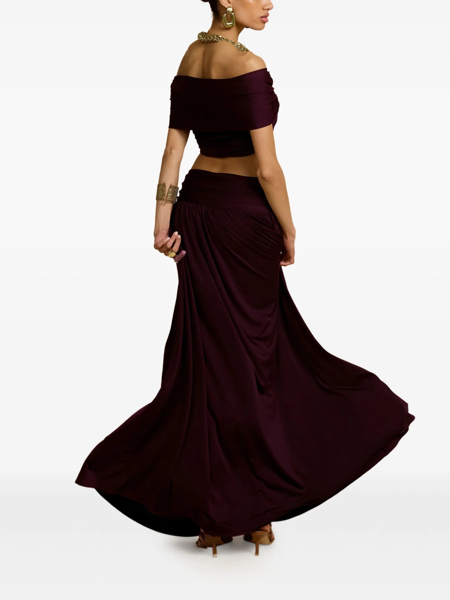 Alessia draped maxi skirt