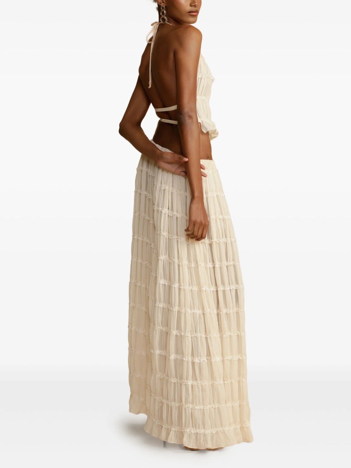 Juliette ruched maxi skirt