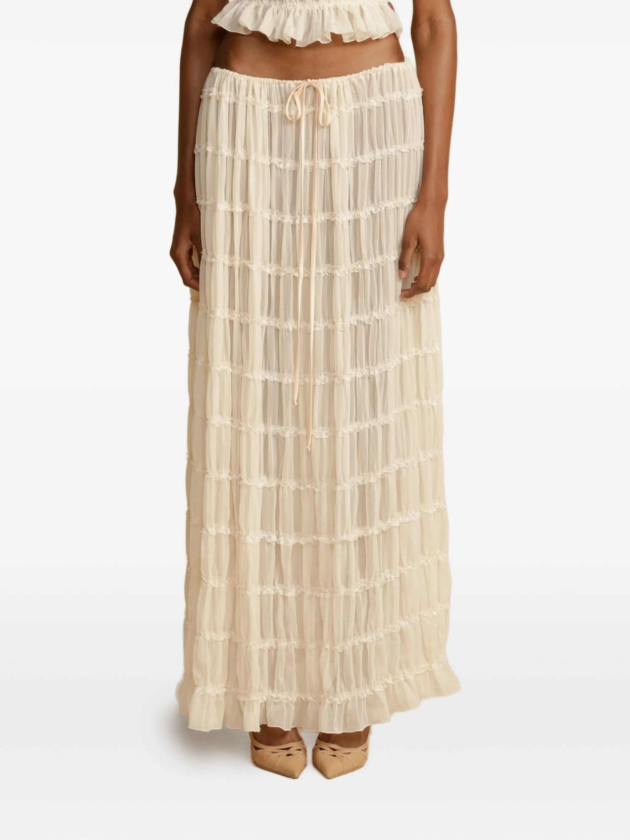 Juliette ruched maxi skirt