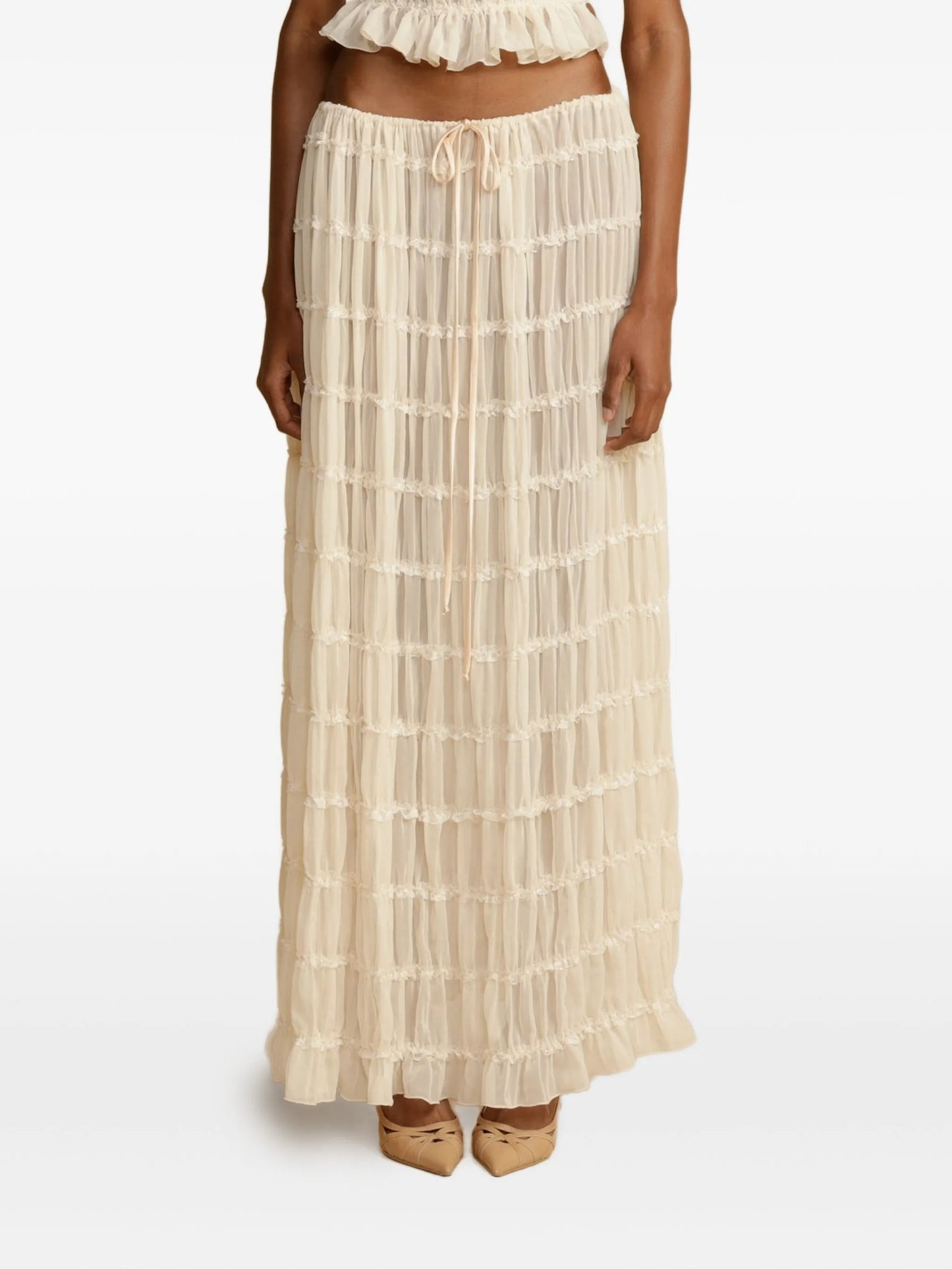 Juliette ruched maxi skirt