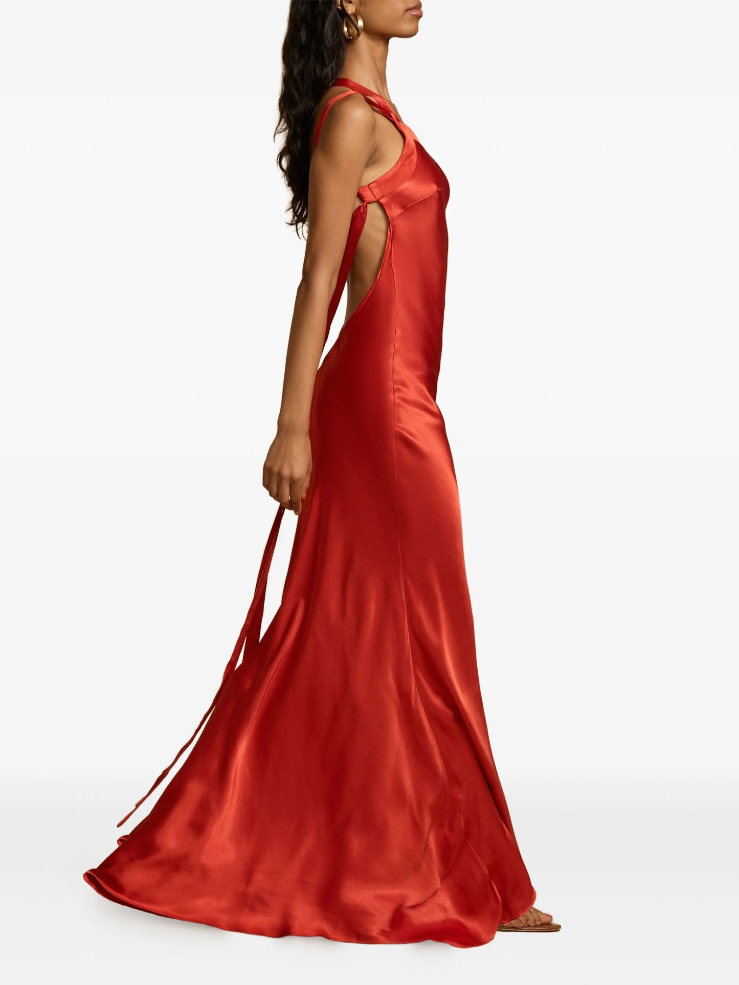 Monique asymmetric tie gown dress