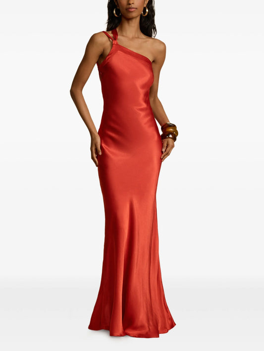 Monique asymmetric tie gown dress