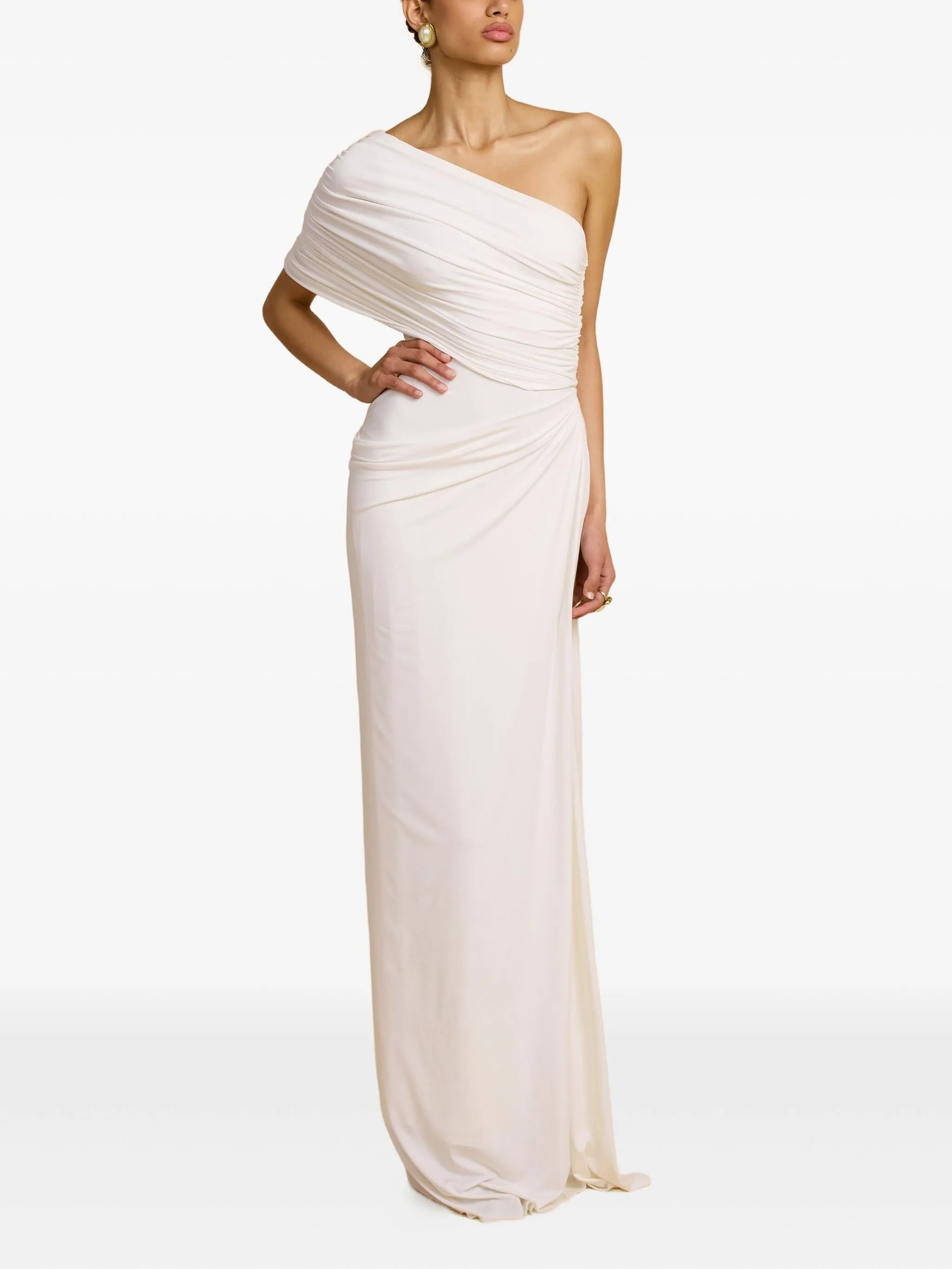 Chantal asymmetric one-shoulder gown dress