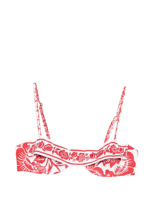 underwire floral-print bikini top