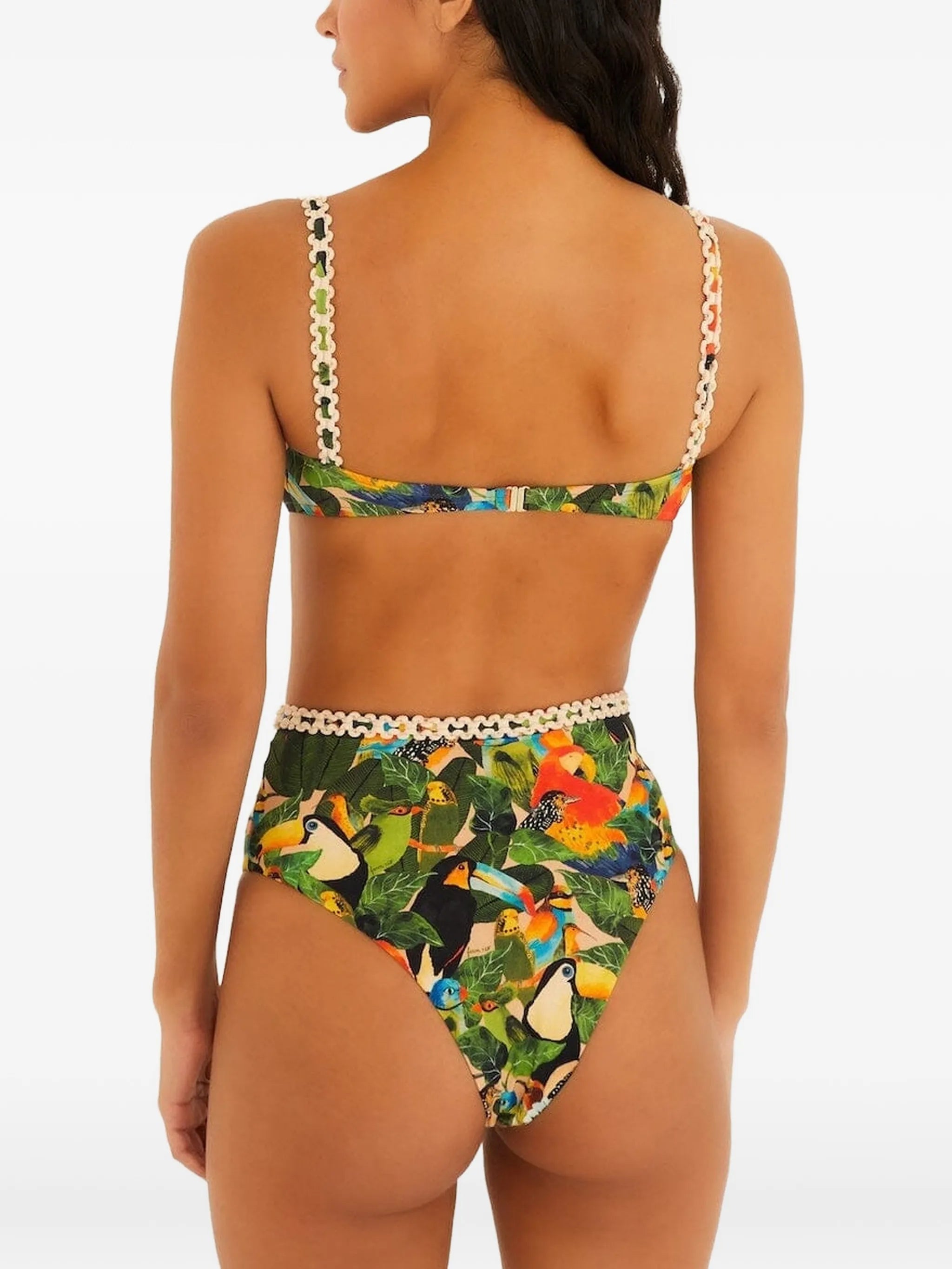 Green Bird Leaves underwire bikini top