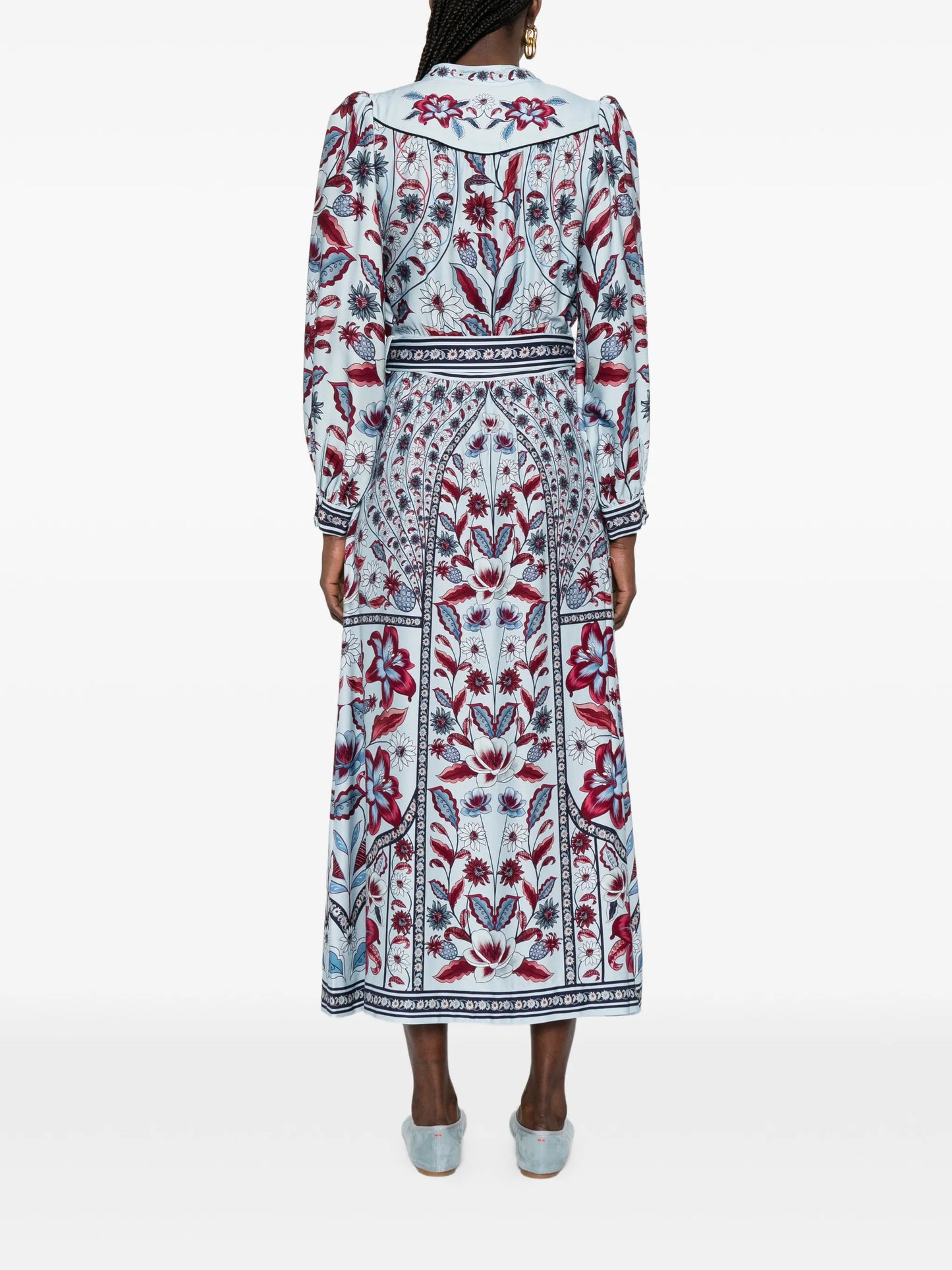 Marcelle floral-print belted midi dress