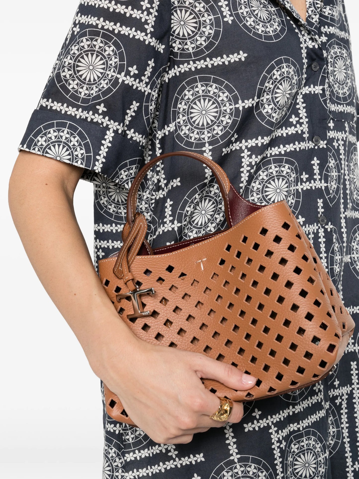 hanging-T perforated tote bag