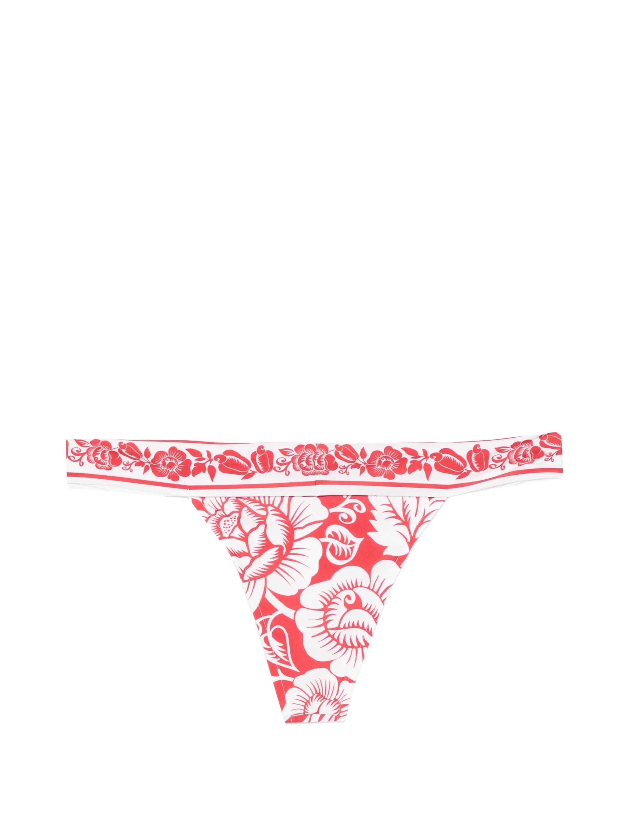 Red Cashew And Birds bikini bottoms