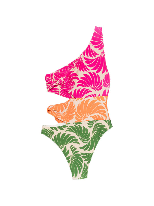 Banana Wings one-shoulder swimsuit