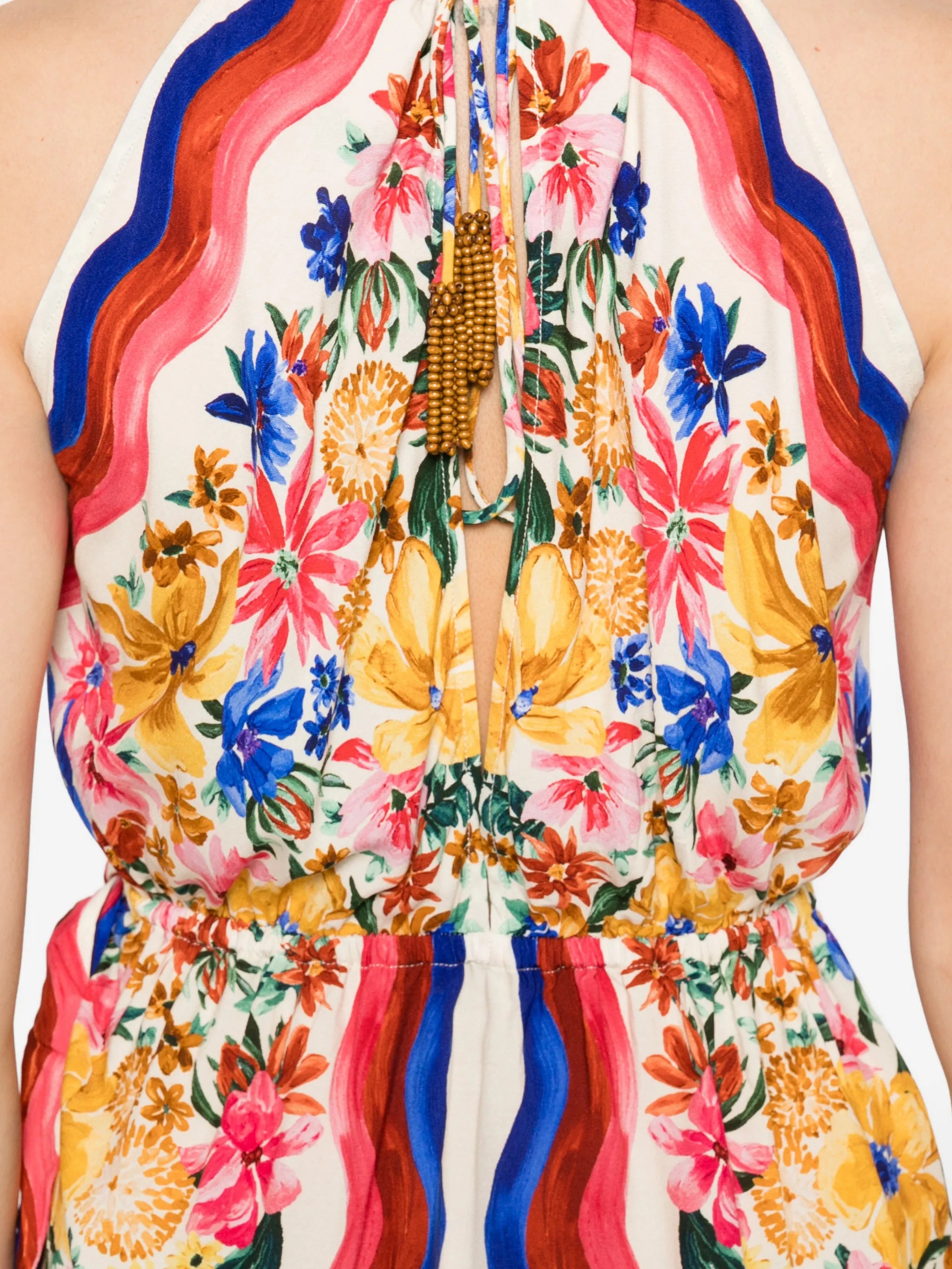 Floraline V-neck wrap mini dress