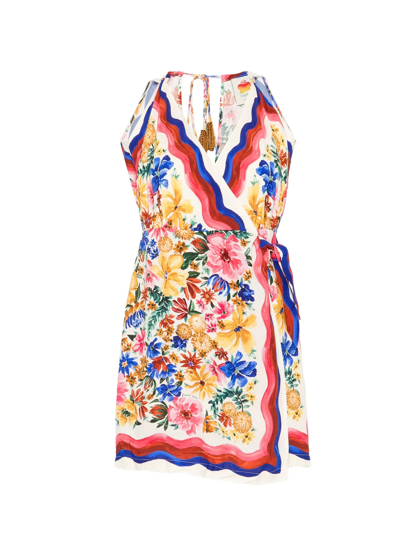 Floraline V-neck wrap mini dress