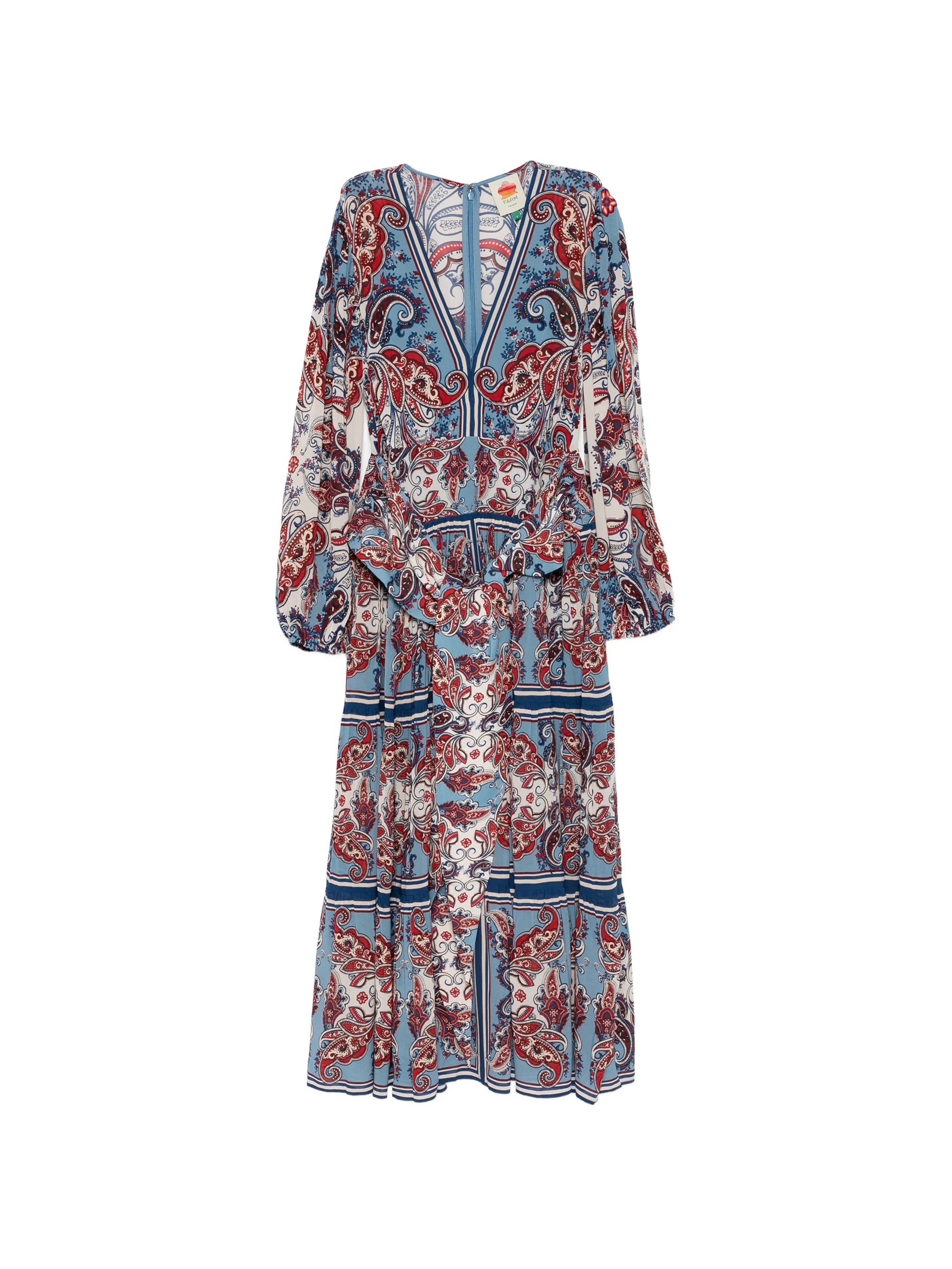 paisley-print tiered maxi dress