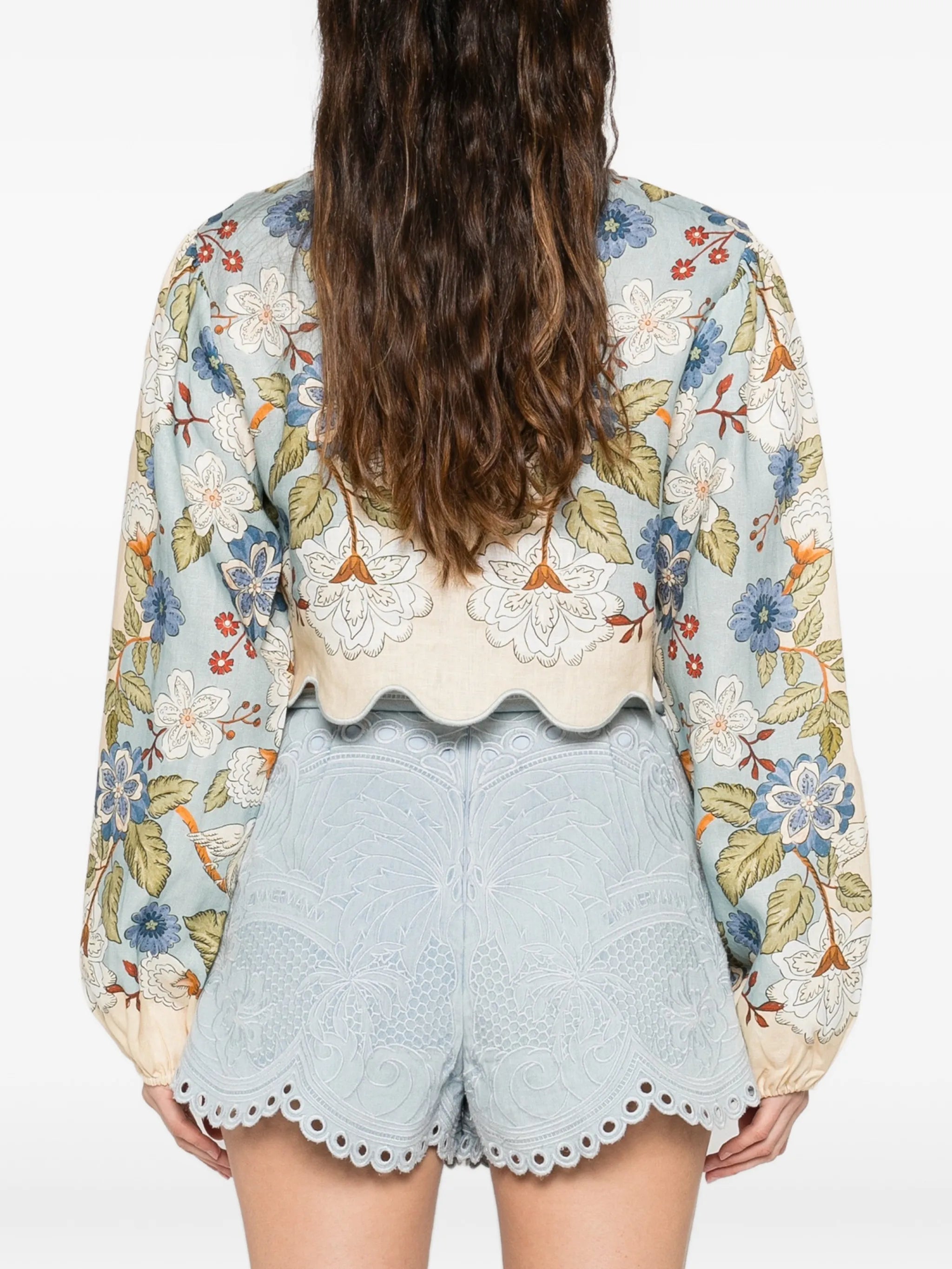Garden Scarf floral-print blouse
