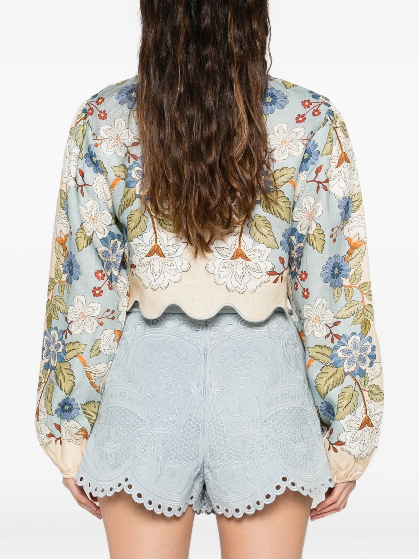 Garden Scarf floral-print blouse