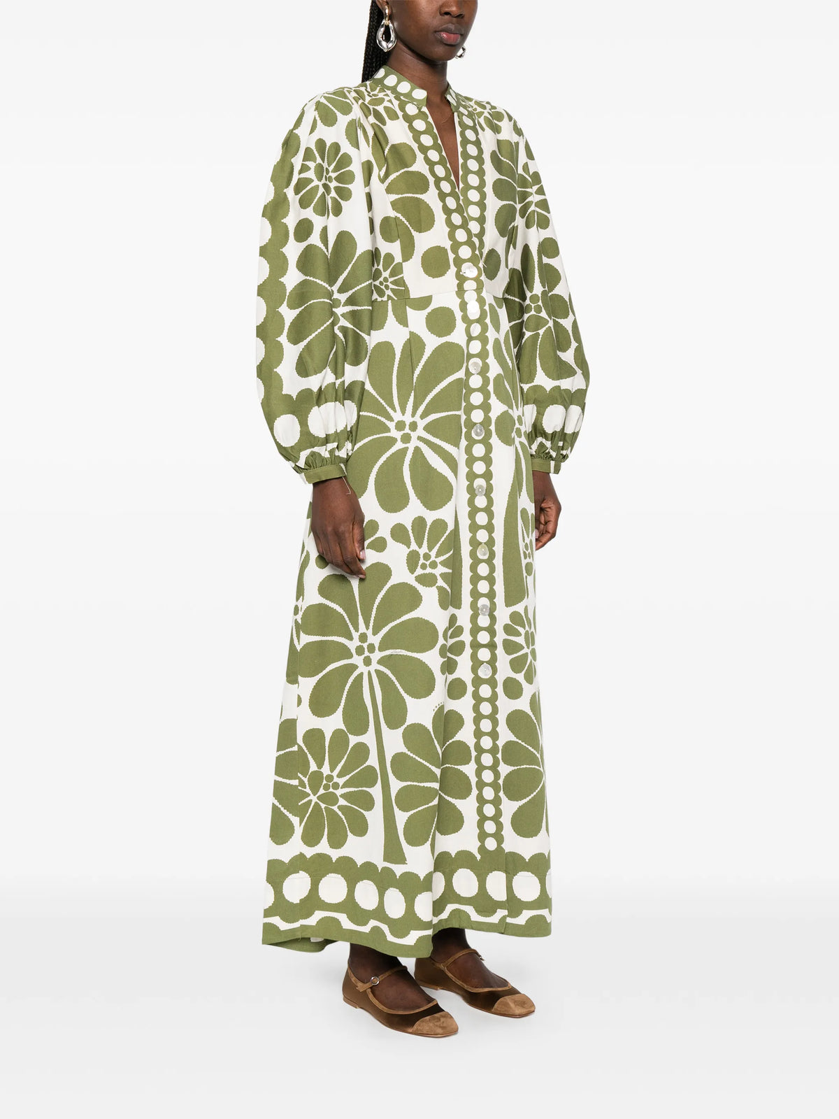 Palermo buttoned puff sleeve maxi dress