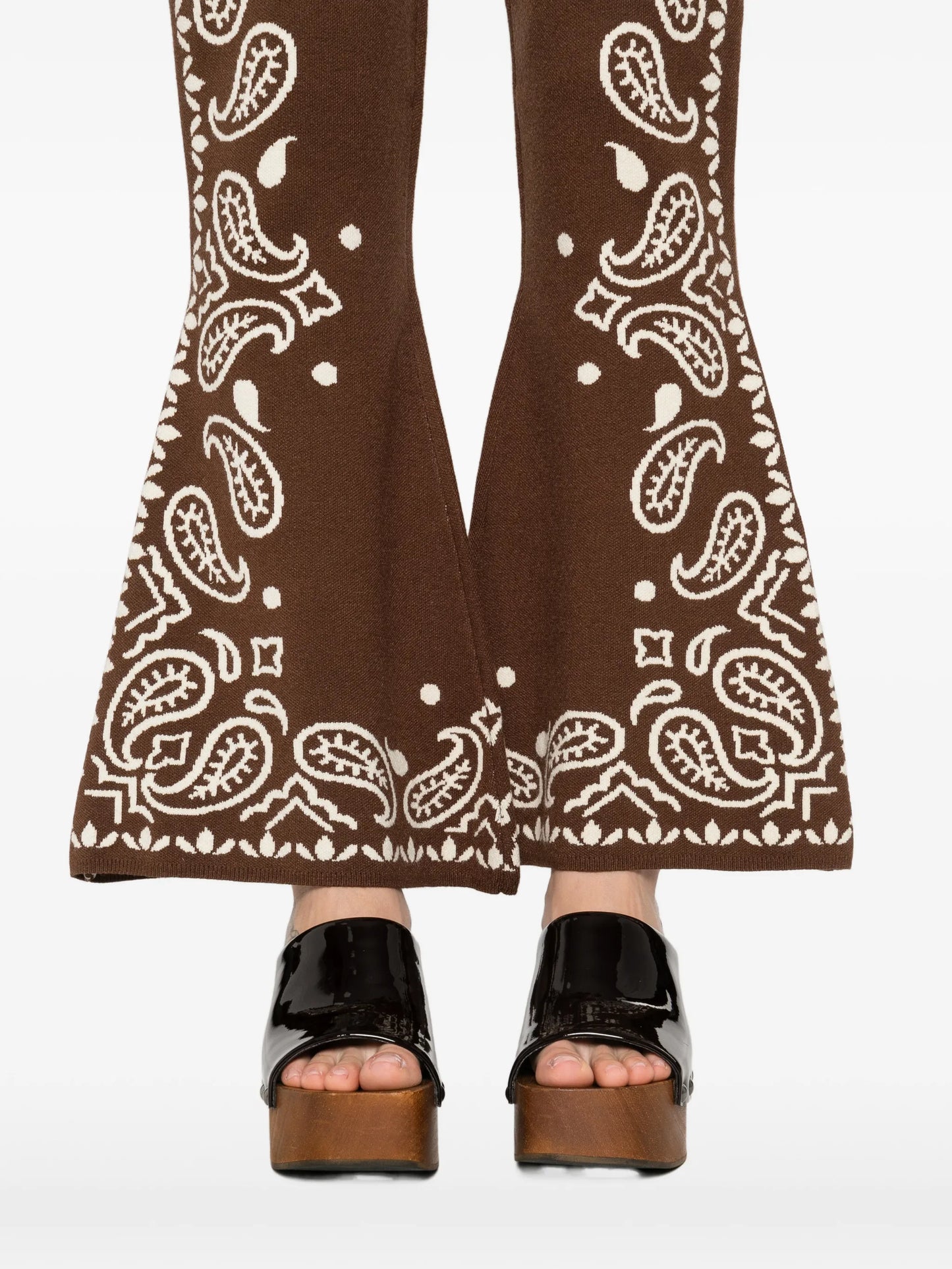 Bohemian Paisley knitted flared trousers