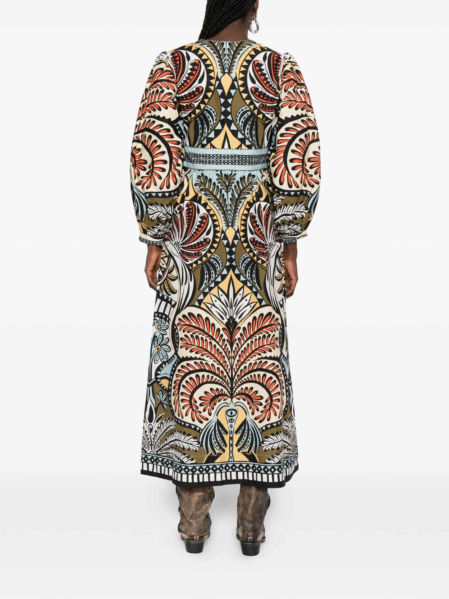 printed V-neck dress
