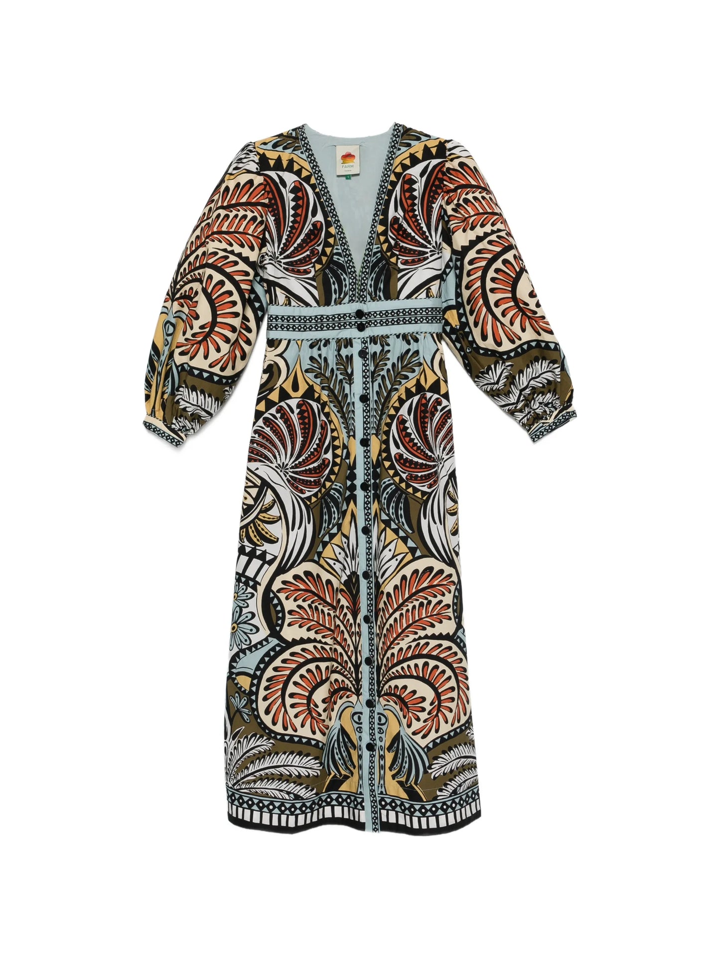 printed V-neck dress
