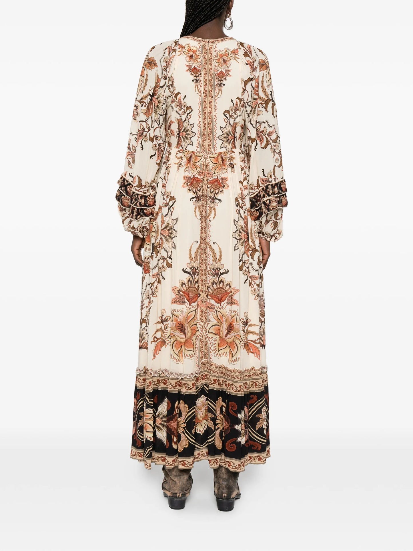 Majestic Garden ruffled floral-print dress