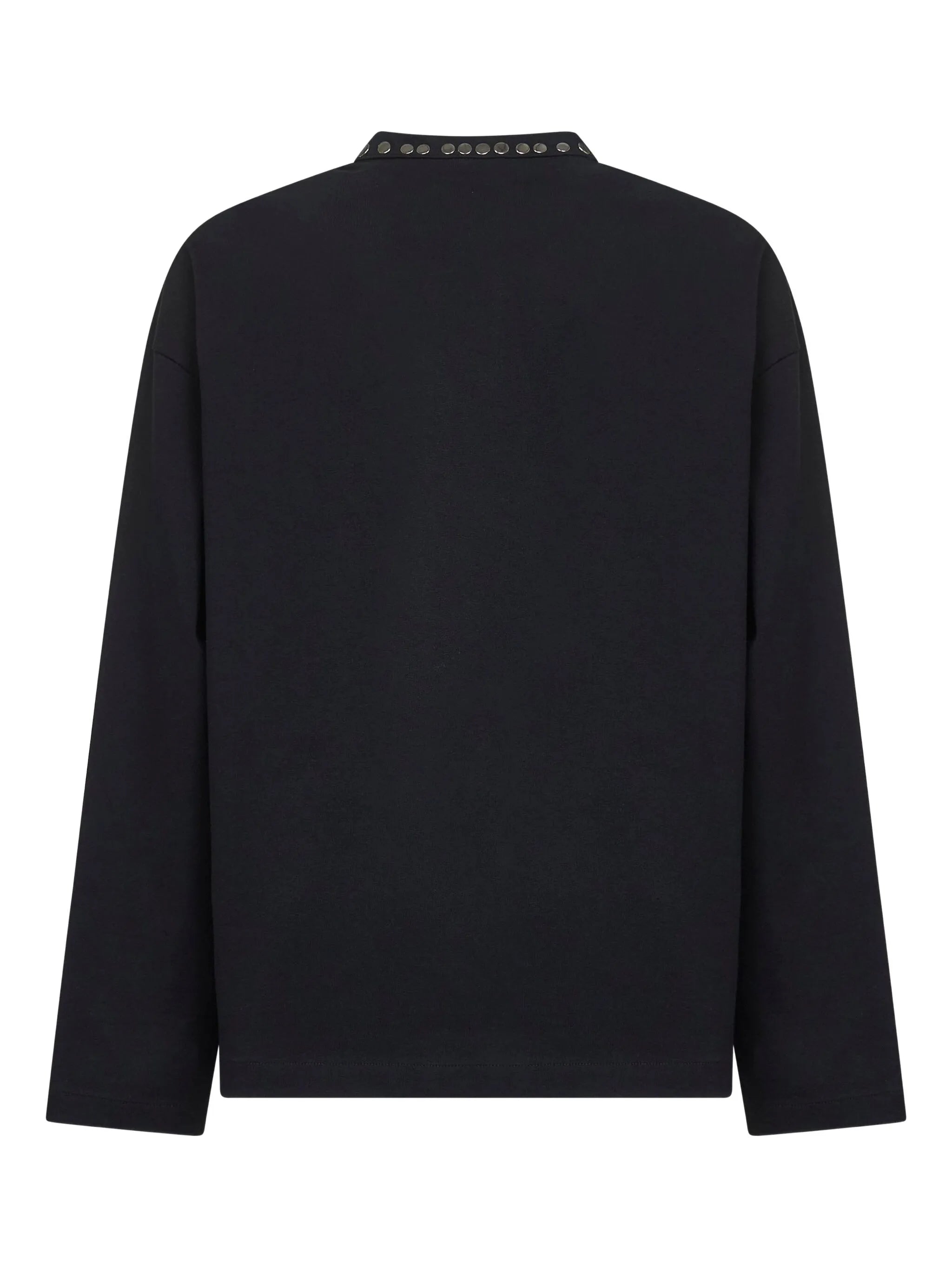 metal-stud crew-neck top