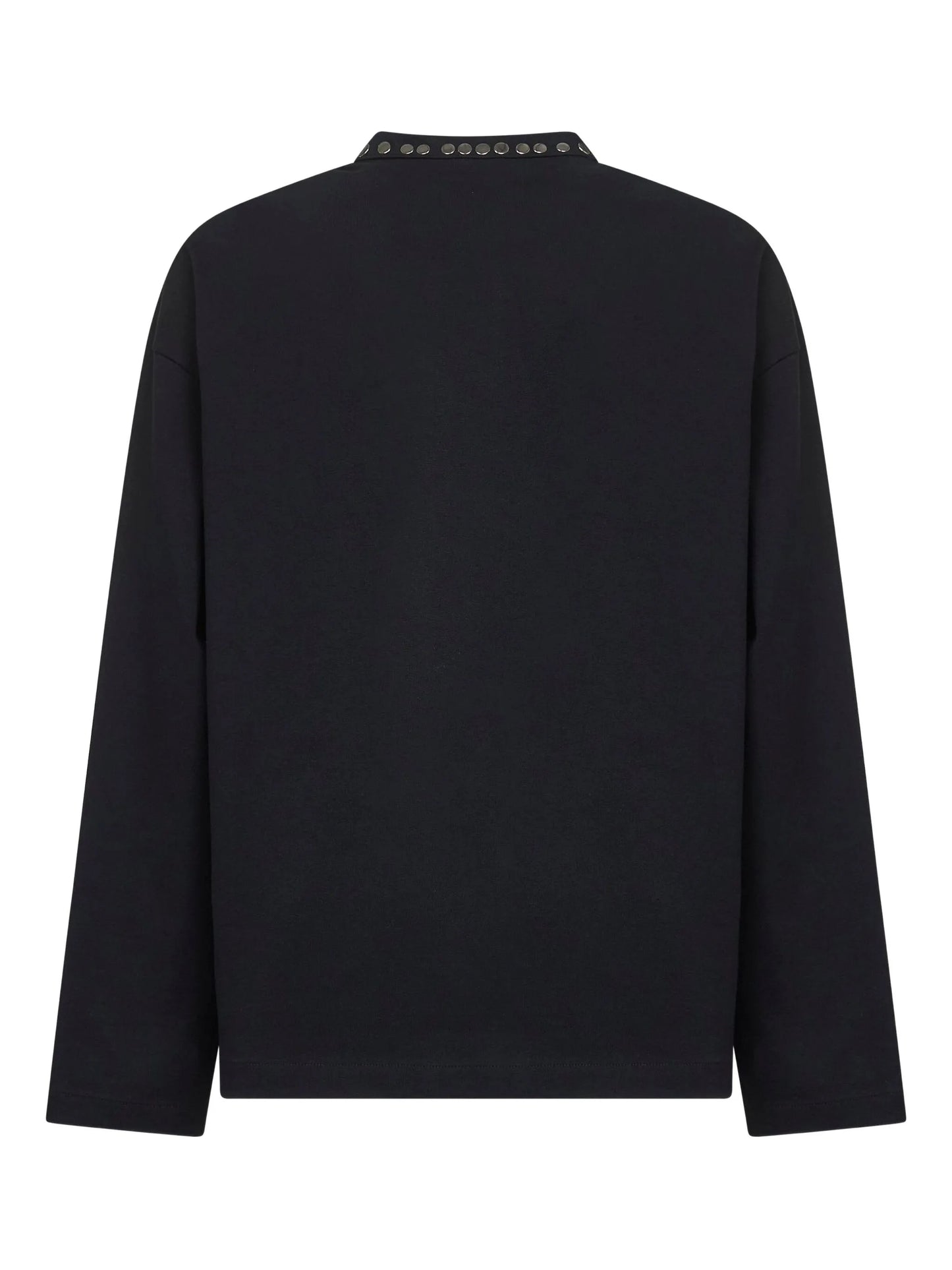 metal-stud crew-neck top