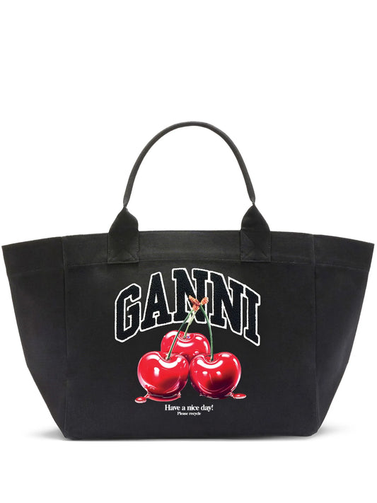 black XXL cherry tote