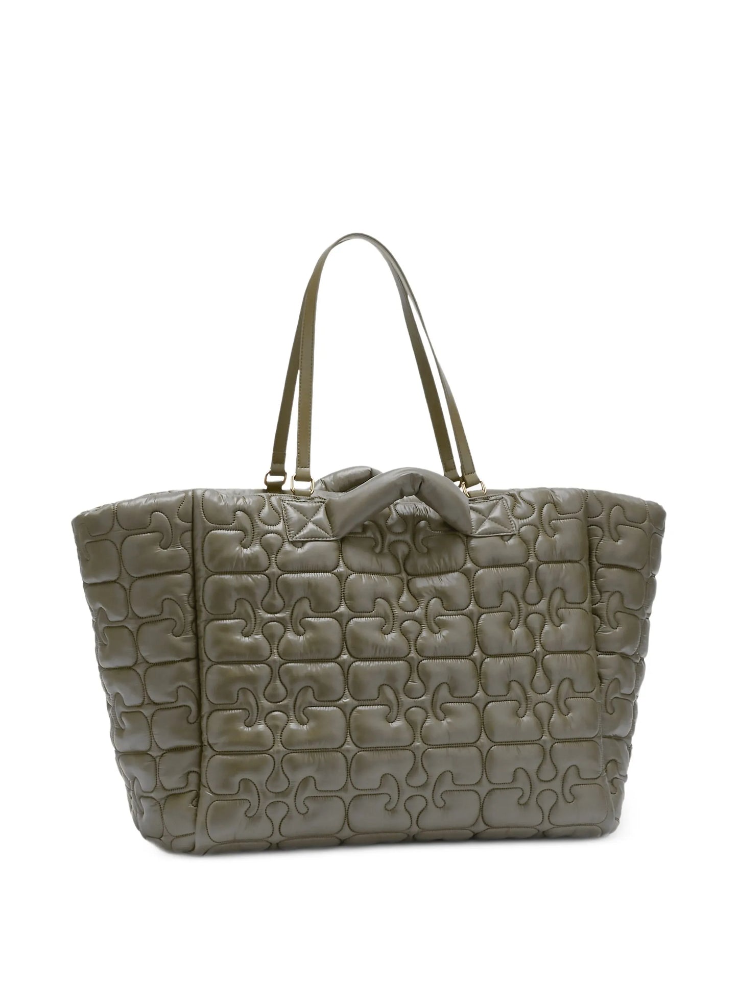logo-quilted tote bag
