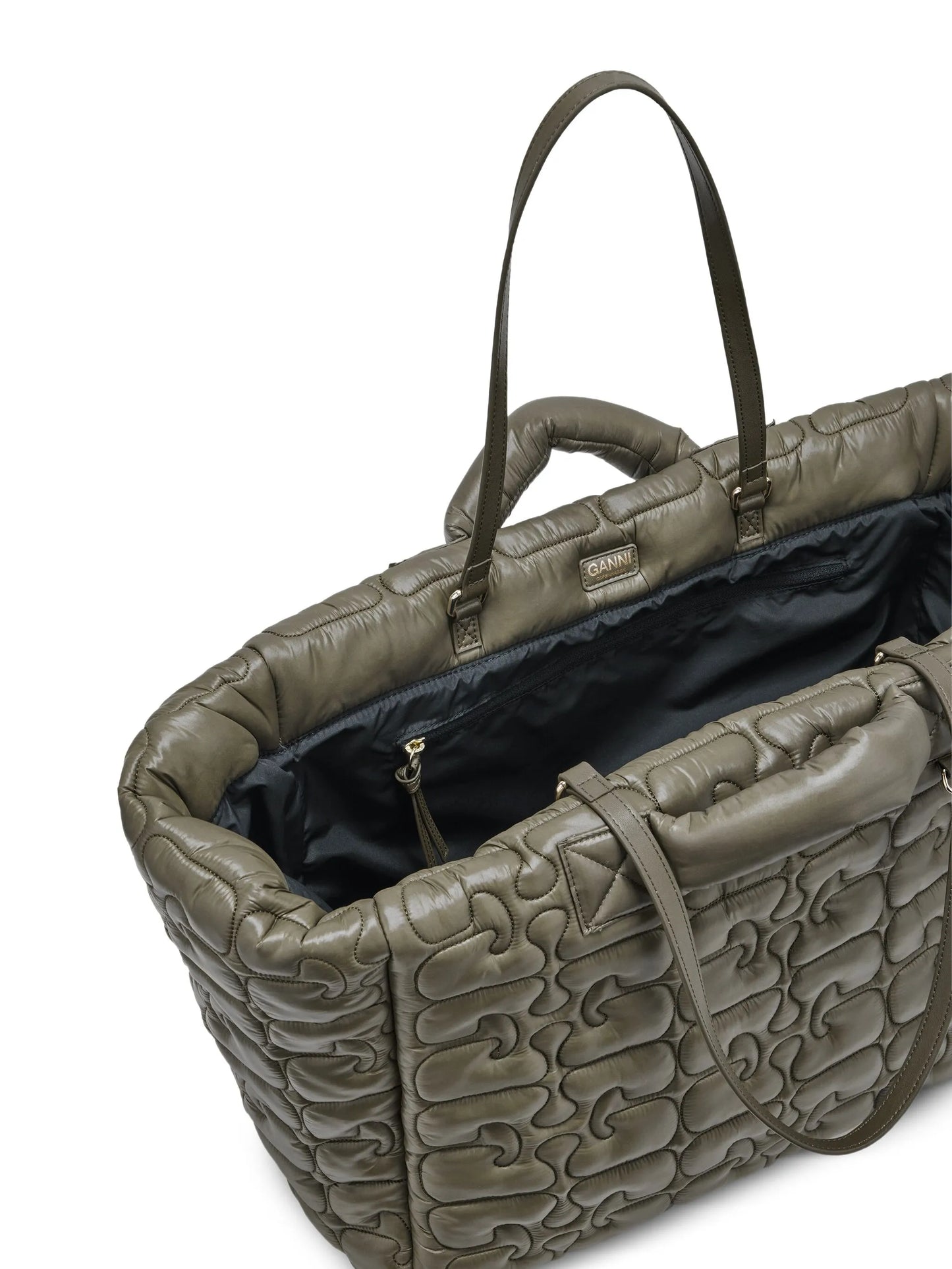 logo-quilted tote bag