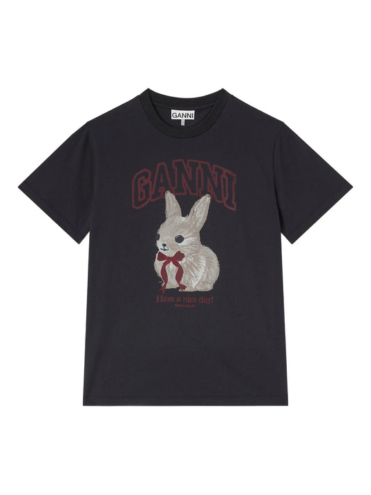 Bunny-print cotton T-shirt