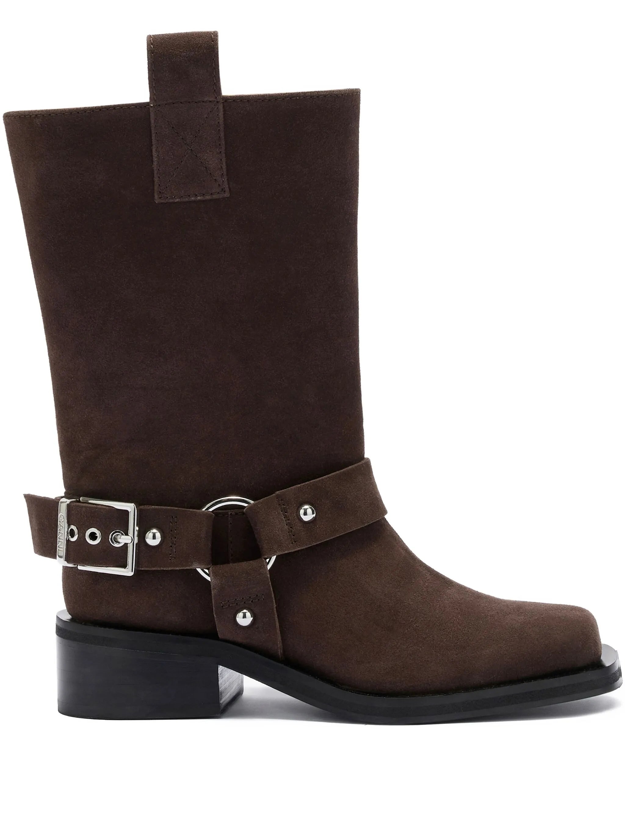 buckle-detail suede boots