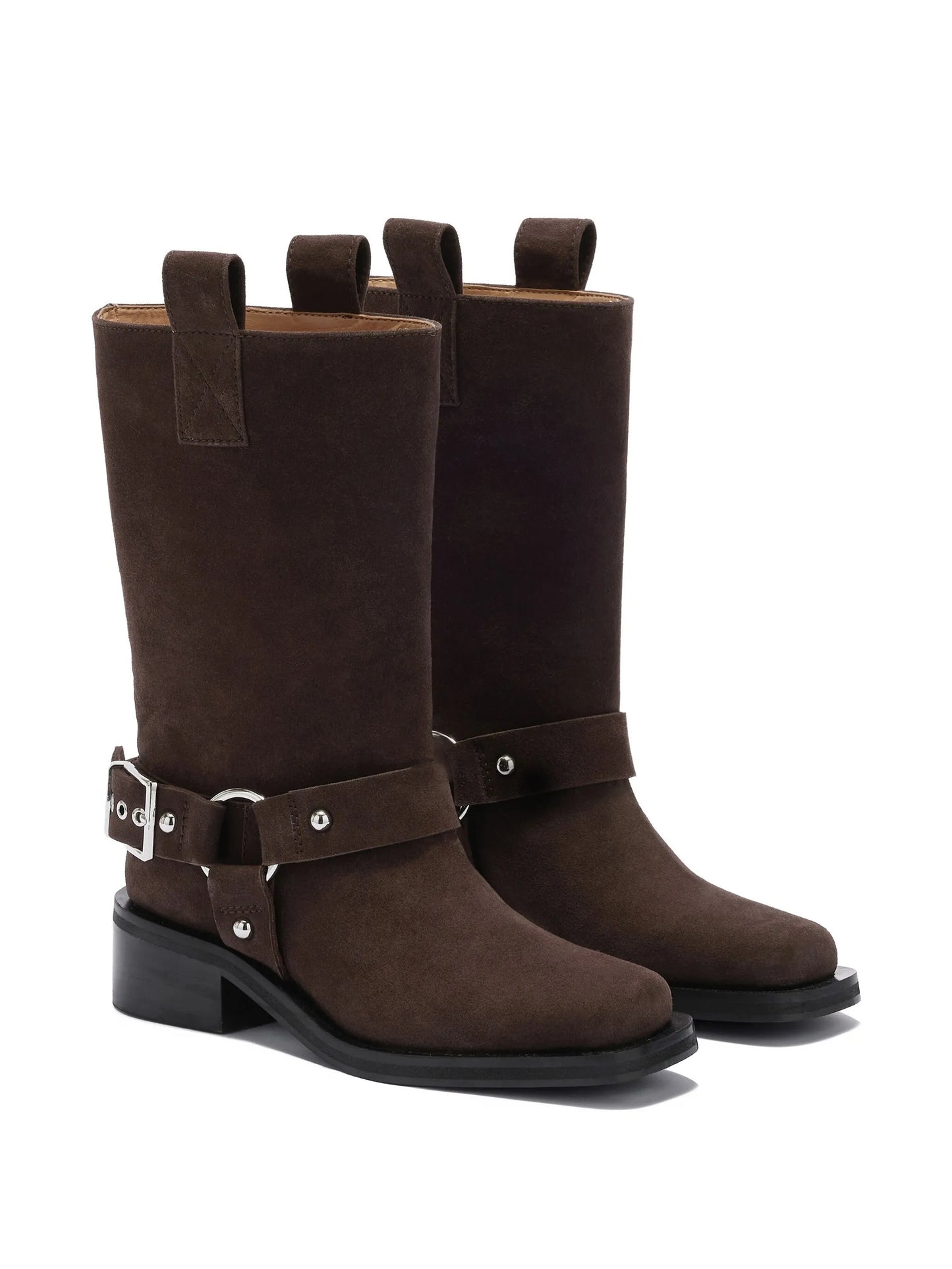 buckle-detail suede boots