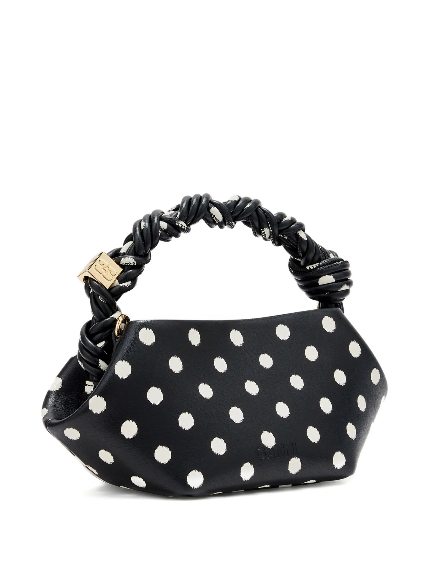 polka-dot twisted-handle tote bag