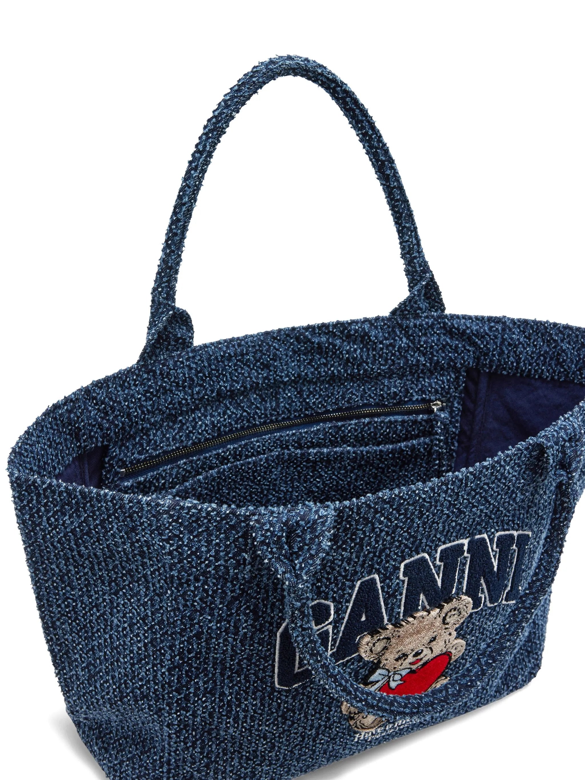 denim medium bear tote