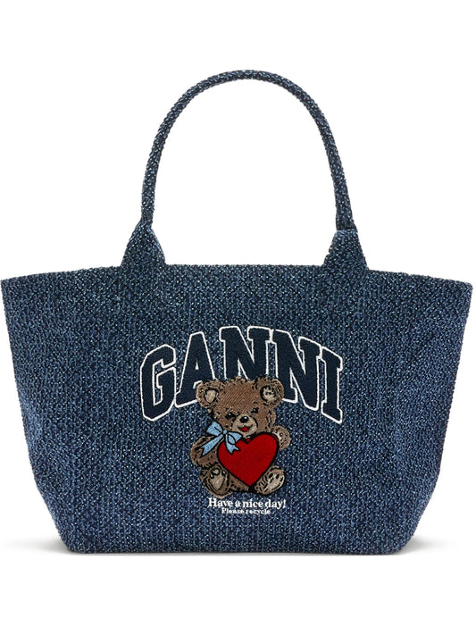 denim medium bear tote