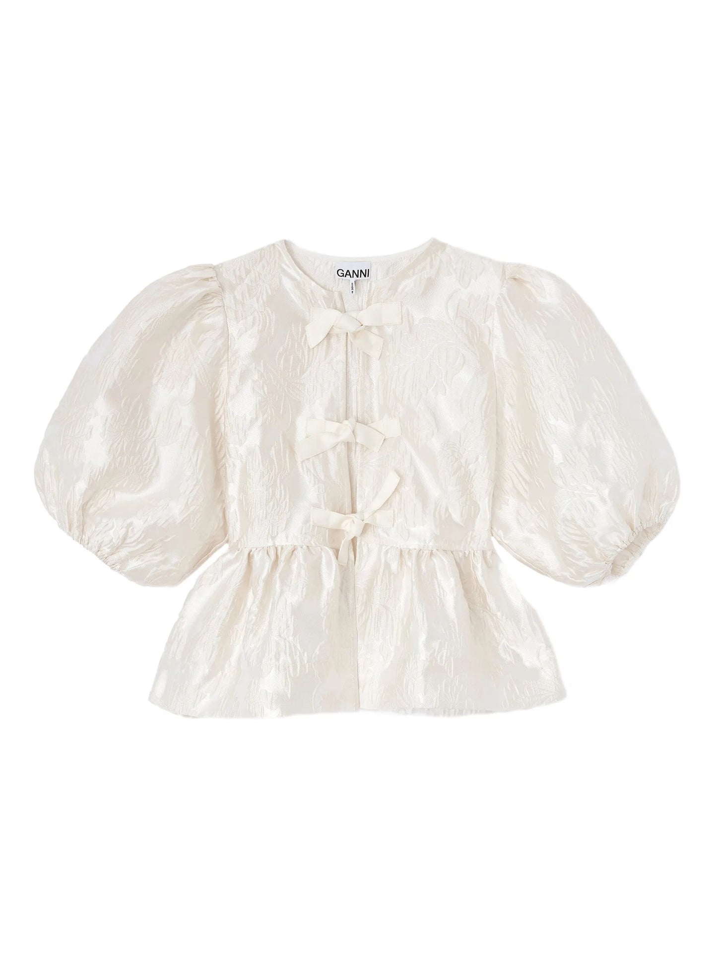 bow puff-sleeve blouse