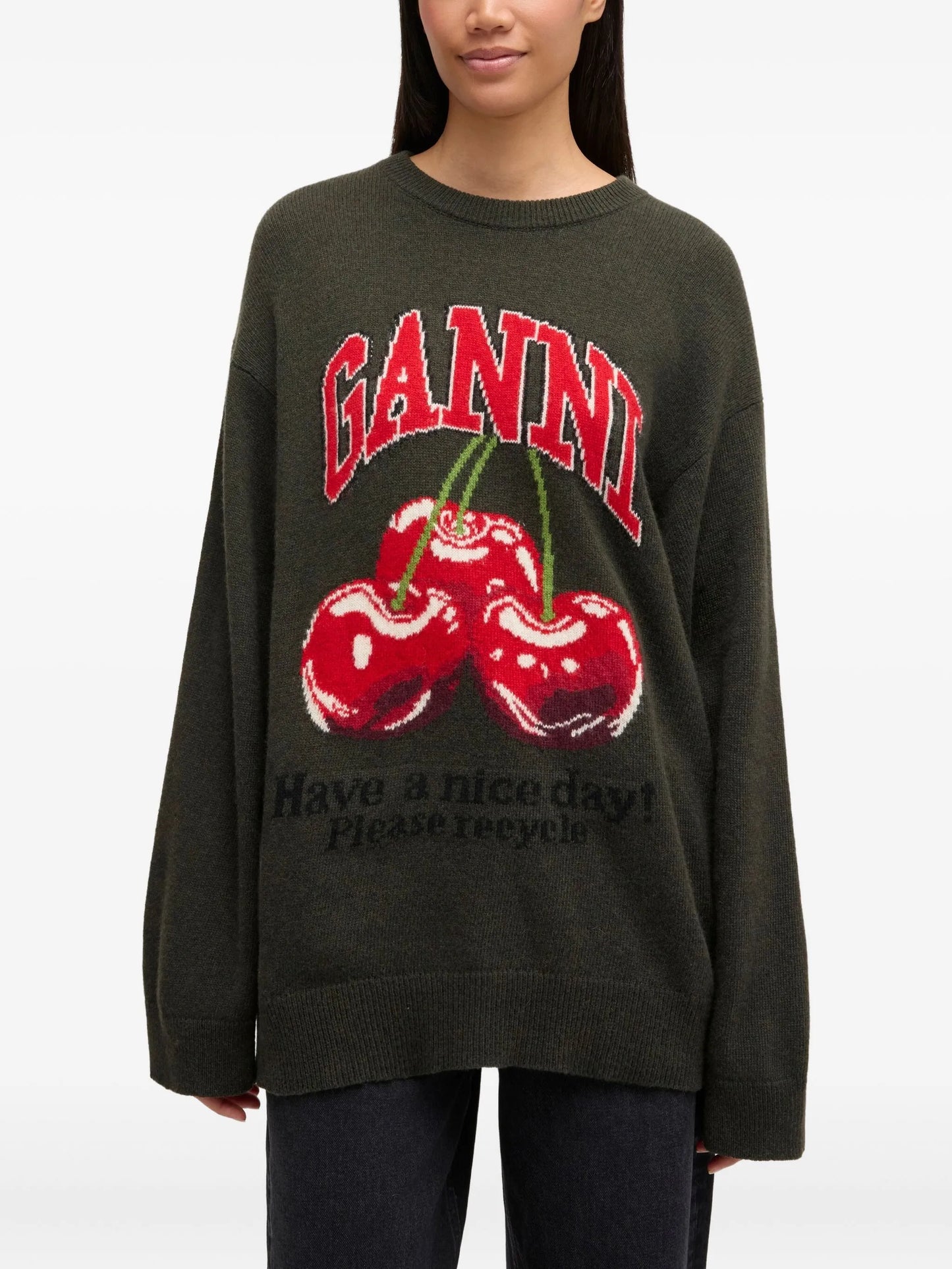 cherry graphic sweater