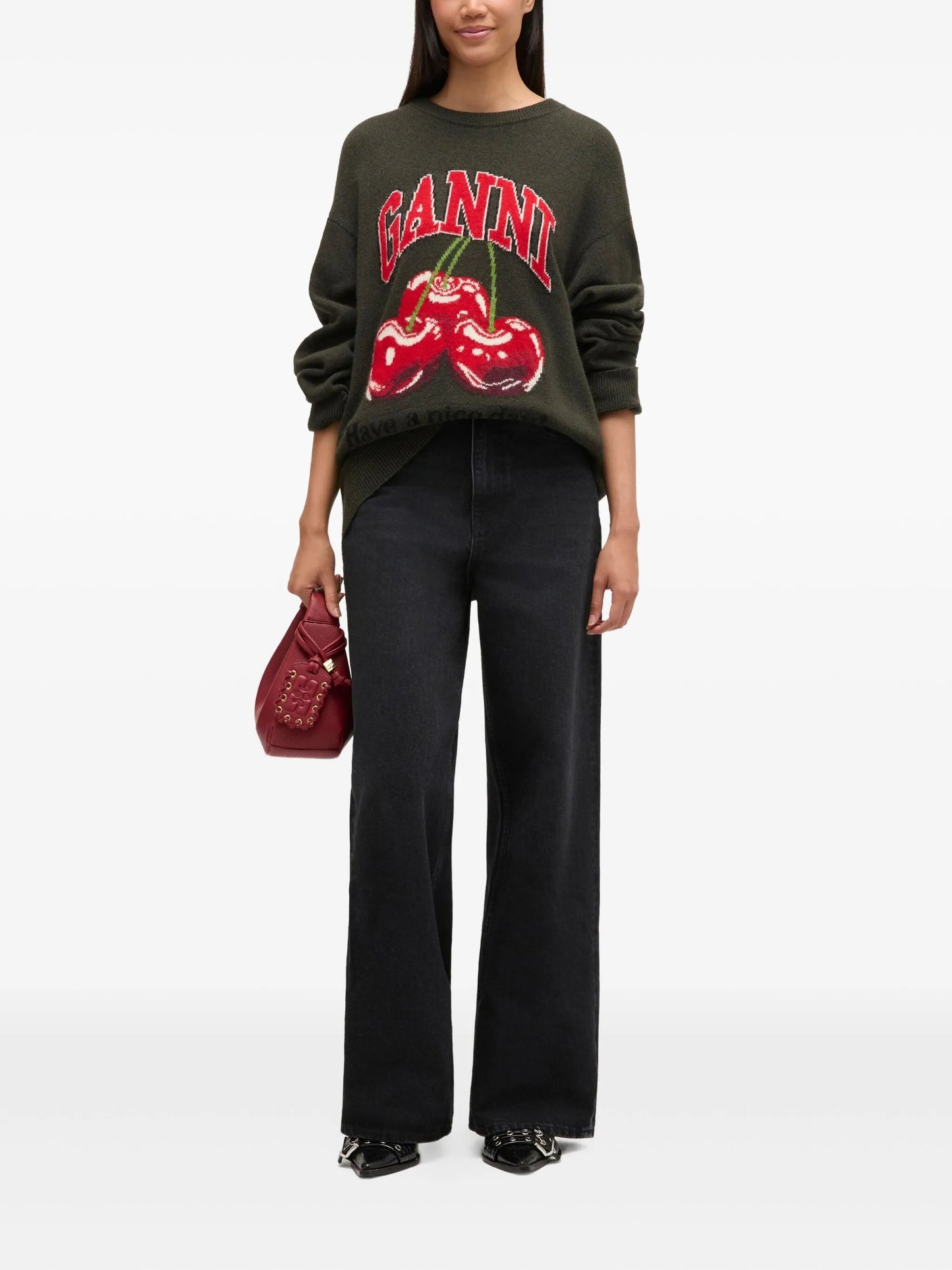 cherry graphic sweater