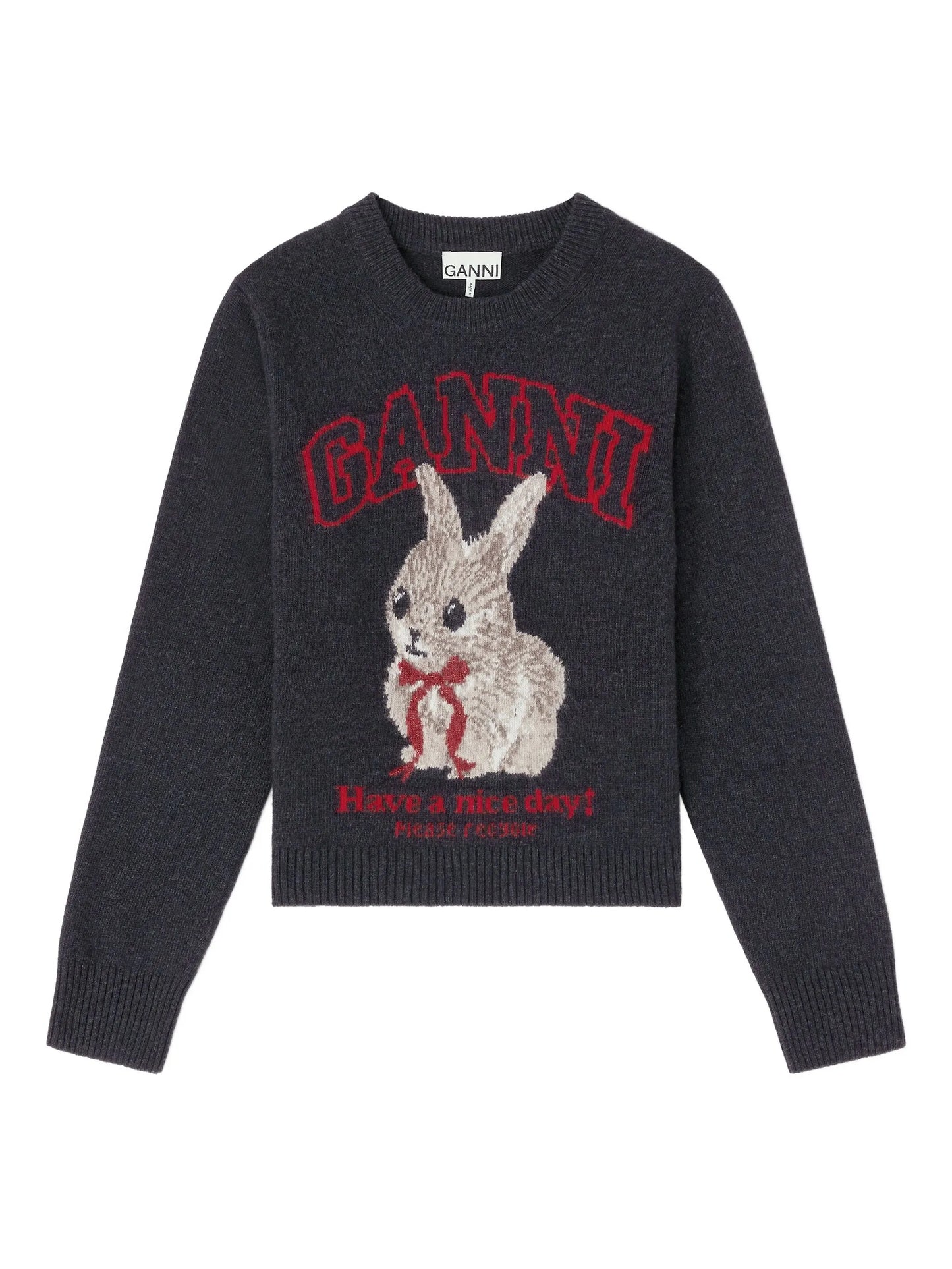 rabbit graphic sweater