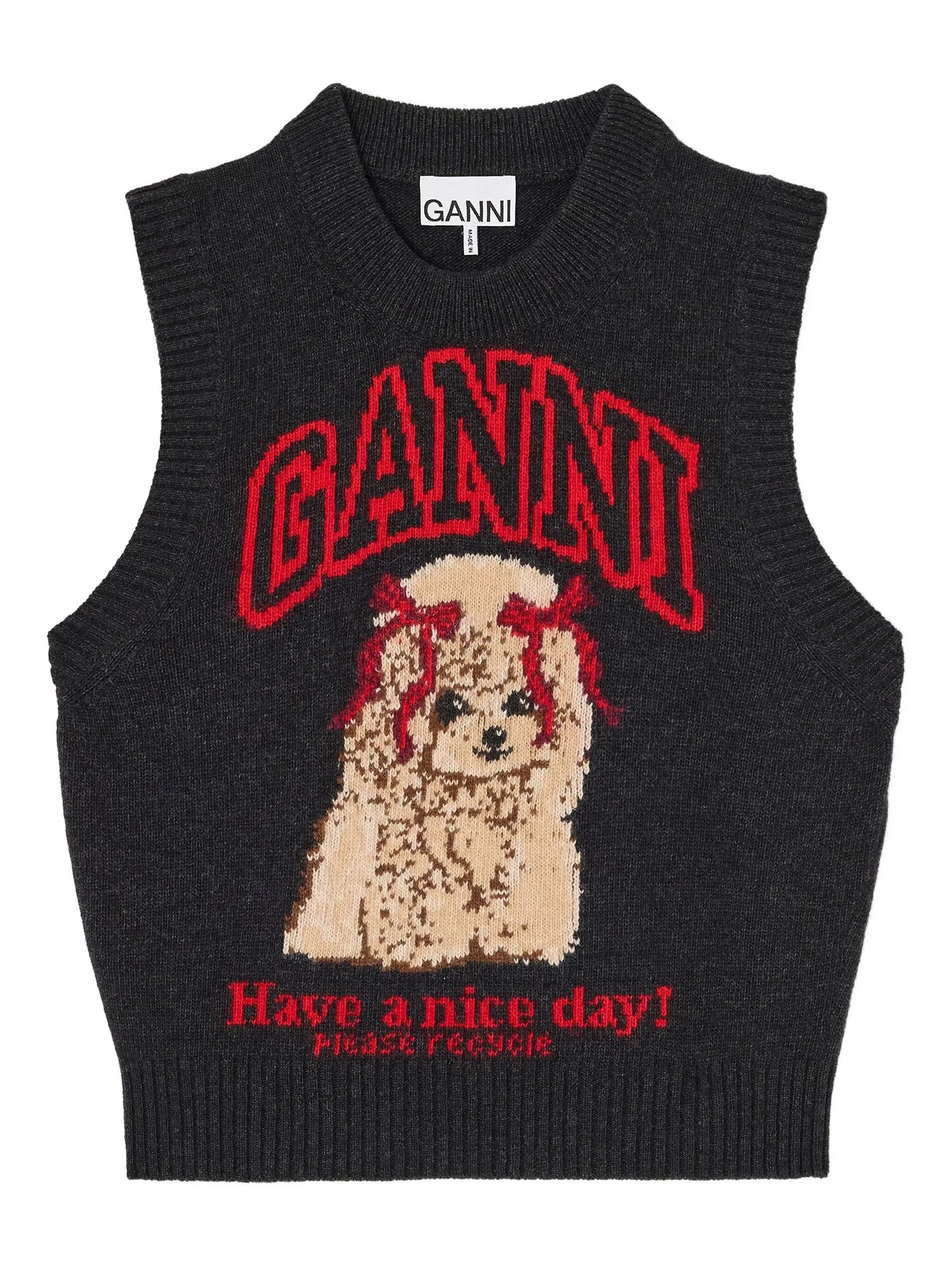 graphic knitted vest