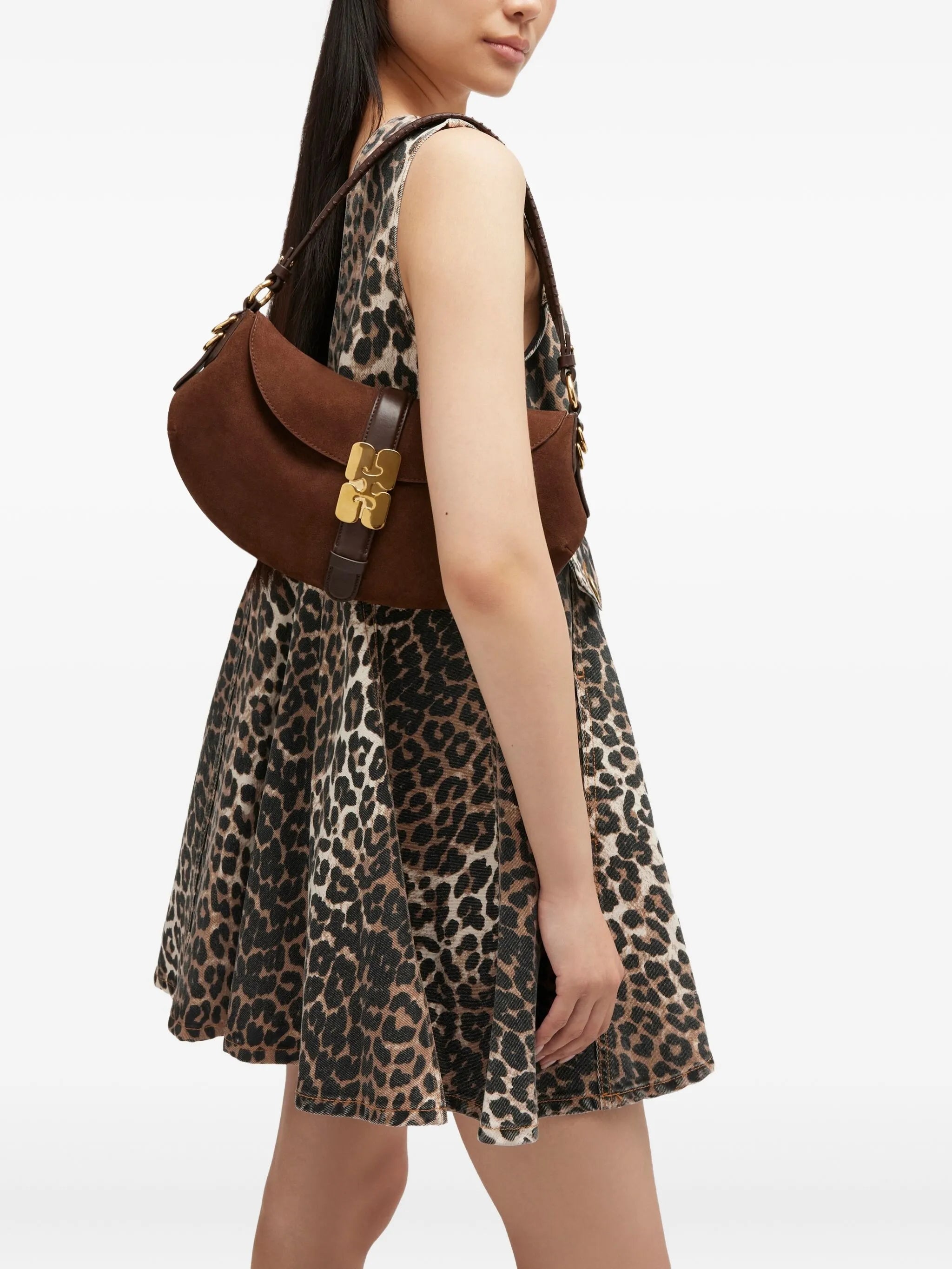 B-Kat suede shoulder bag