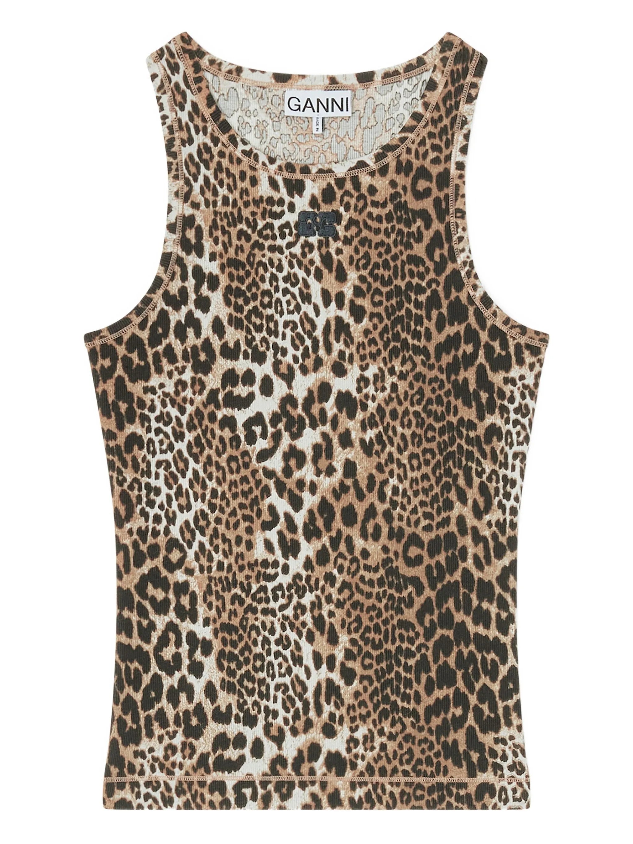 leopard-print tank top