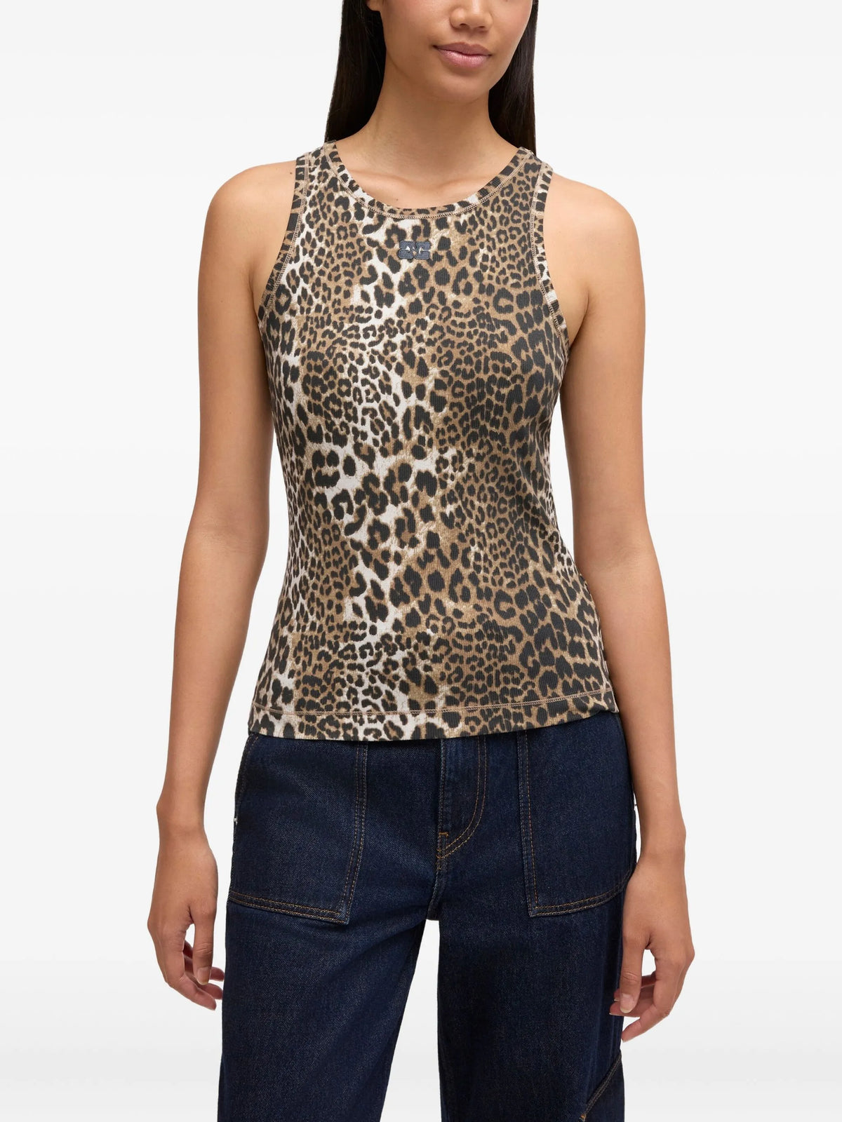 leopard-print tank top