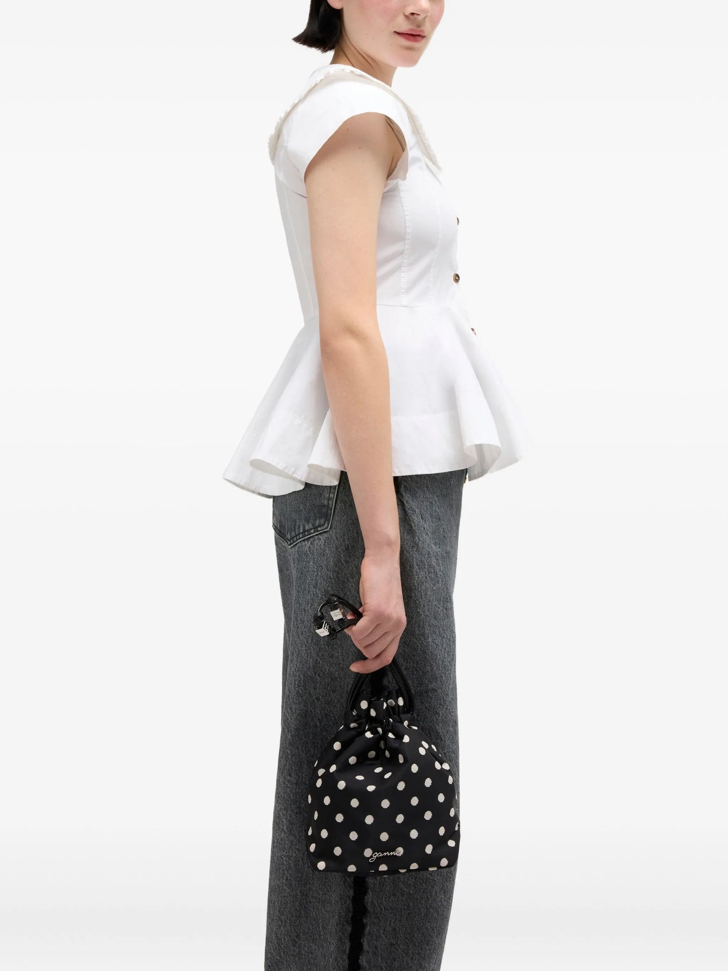 Bou polka dot bucket bag