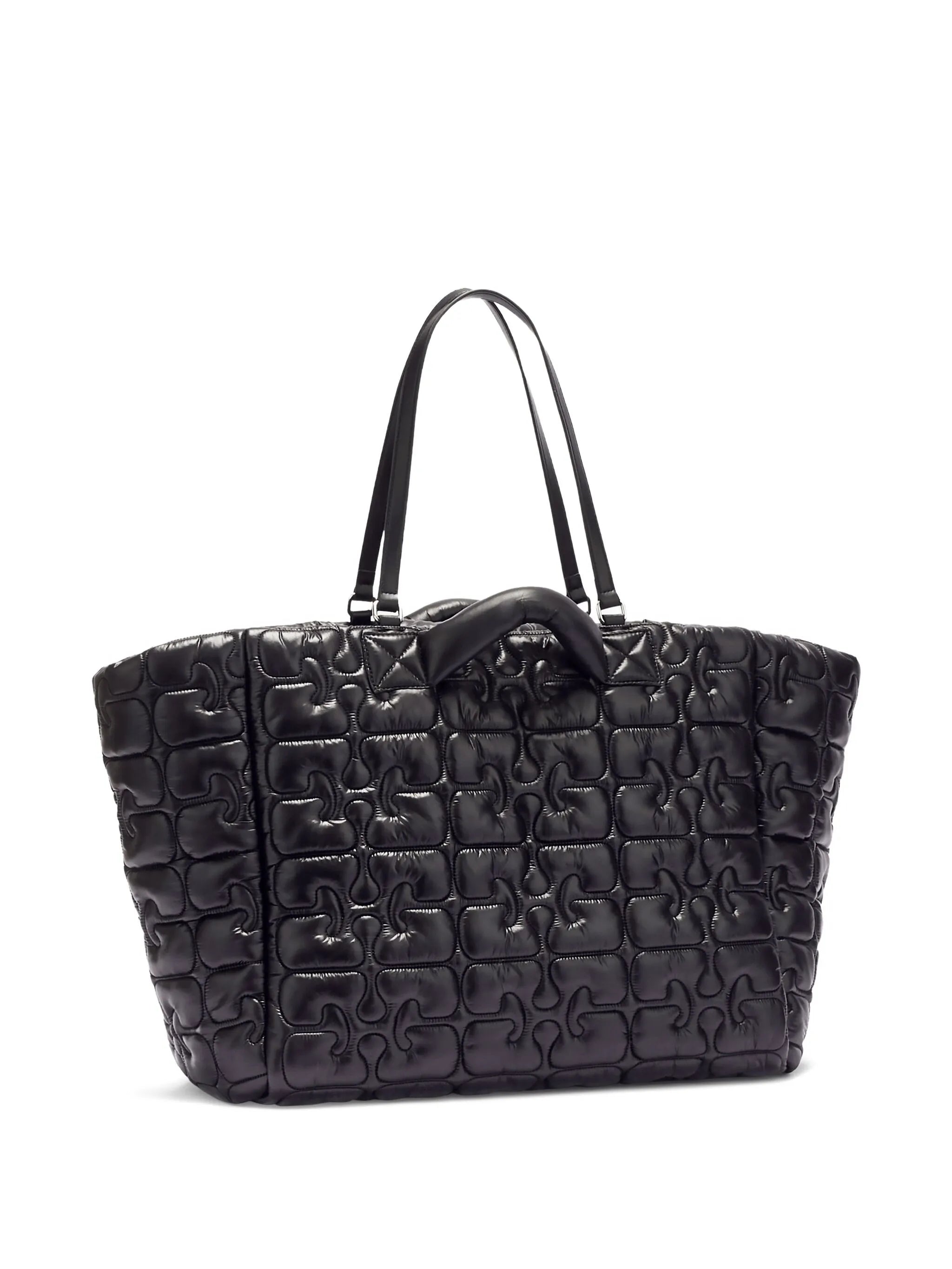 logo-quilted tote bag