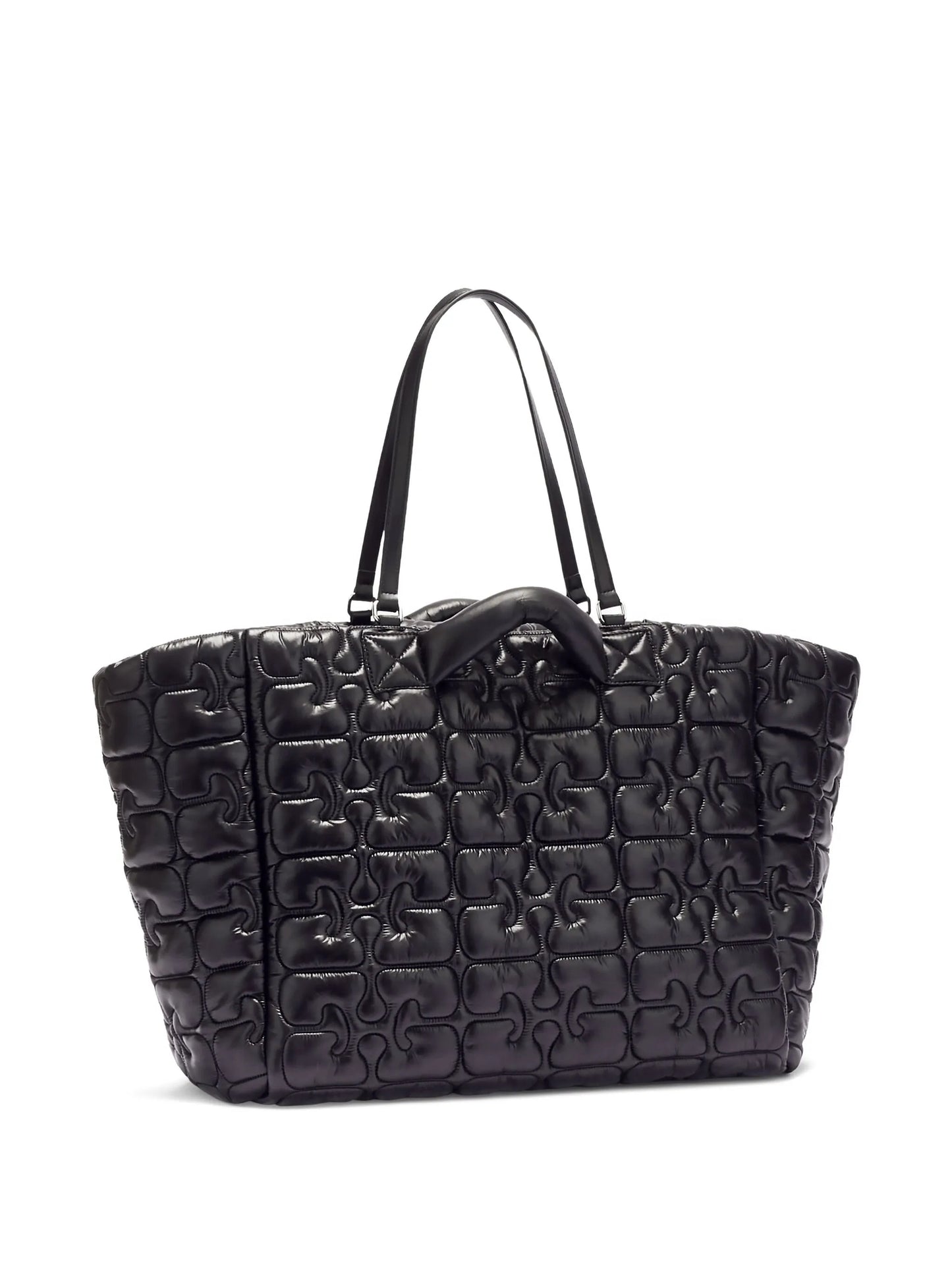 logo-quilted tote bag