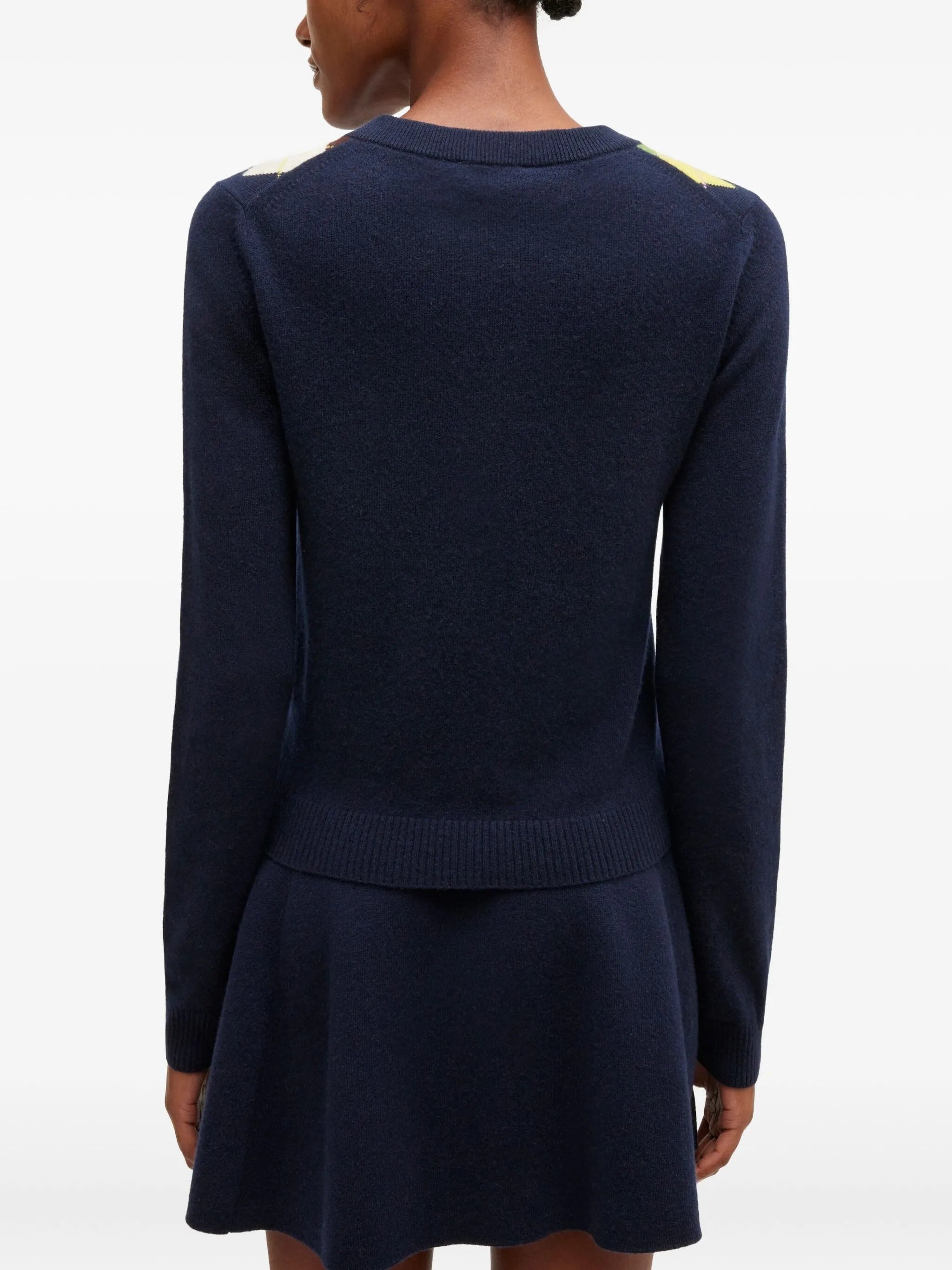 argyle button cardigan